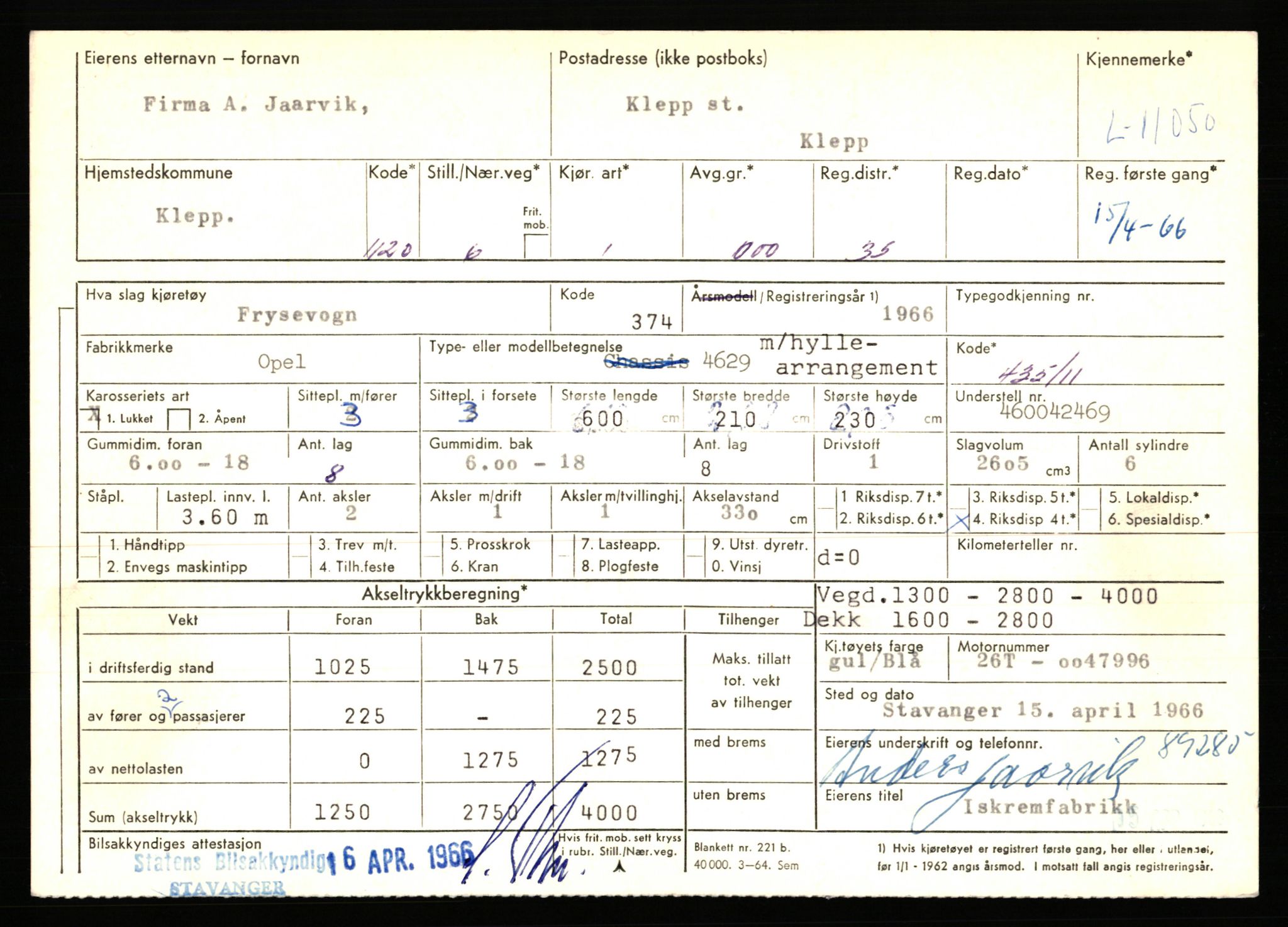 Stavanger trafikkstasjon, AV/SAST-A-101942/0/F/L0020: L-11000 - L-11499, 1930-1971, p. 233