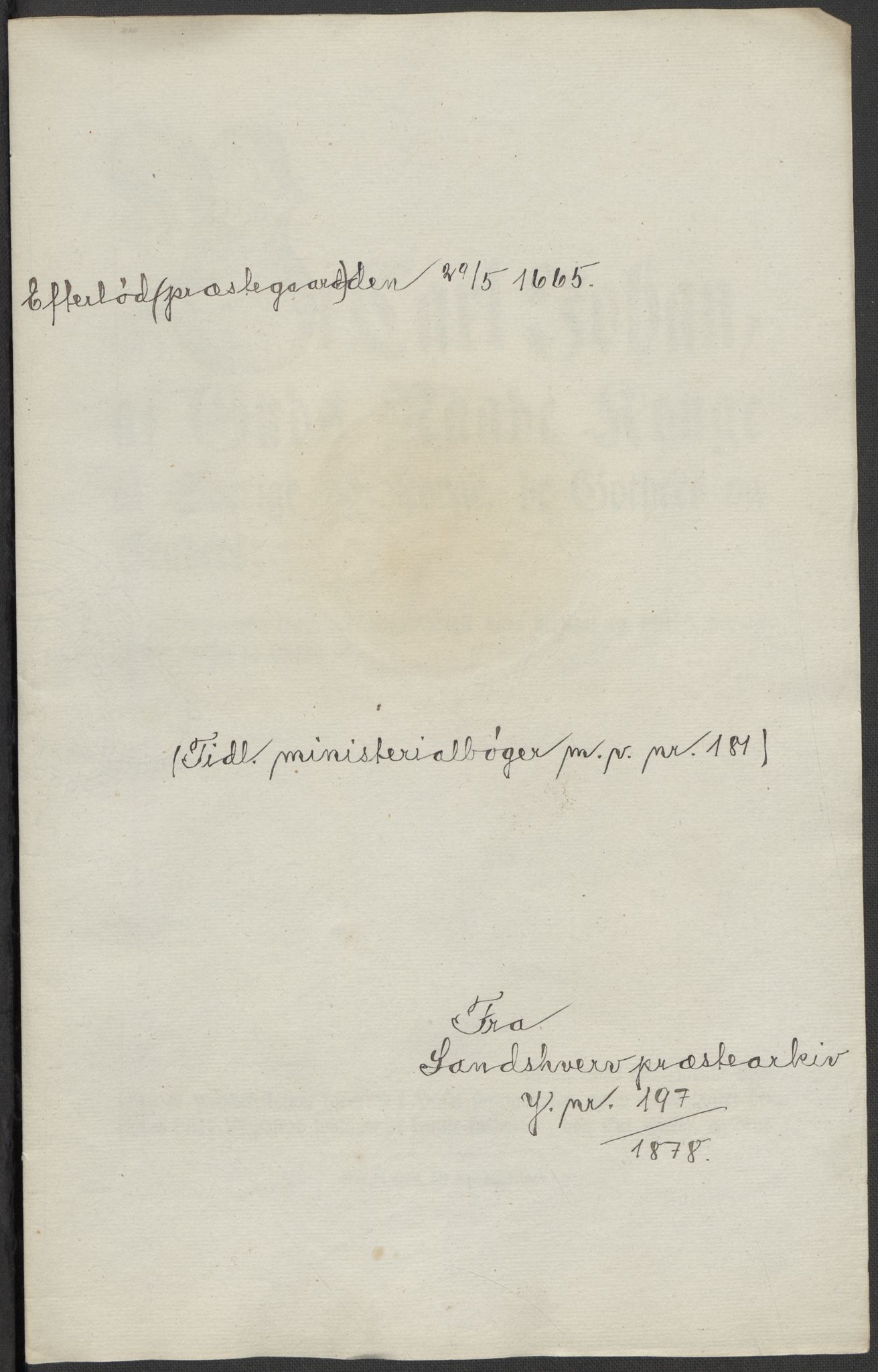 Riksarkivets diplomsamling, AV/RA-EA-5965/F15/L0020: Prestearkiv - Buskerud, 1584-1727, p. 73