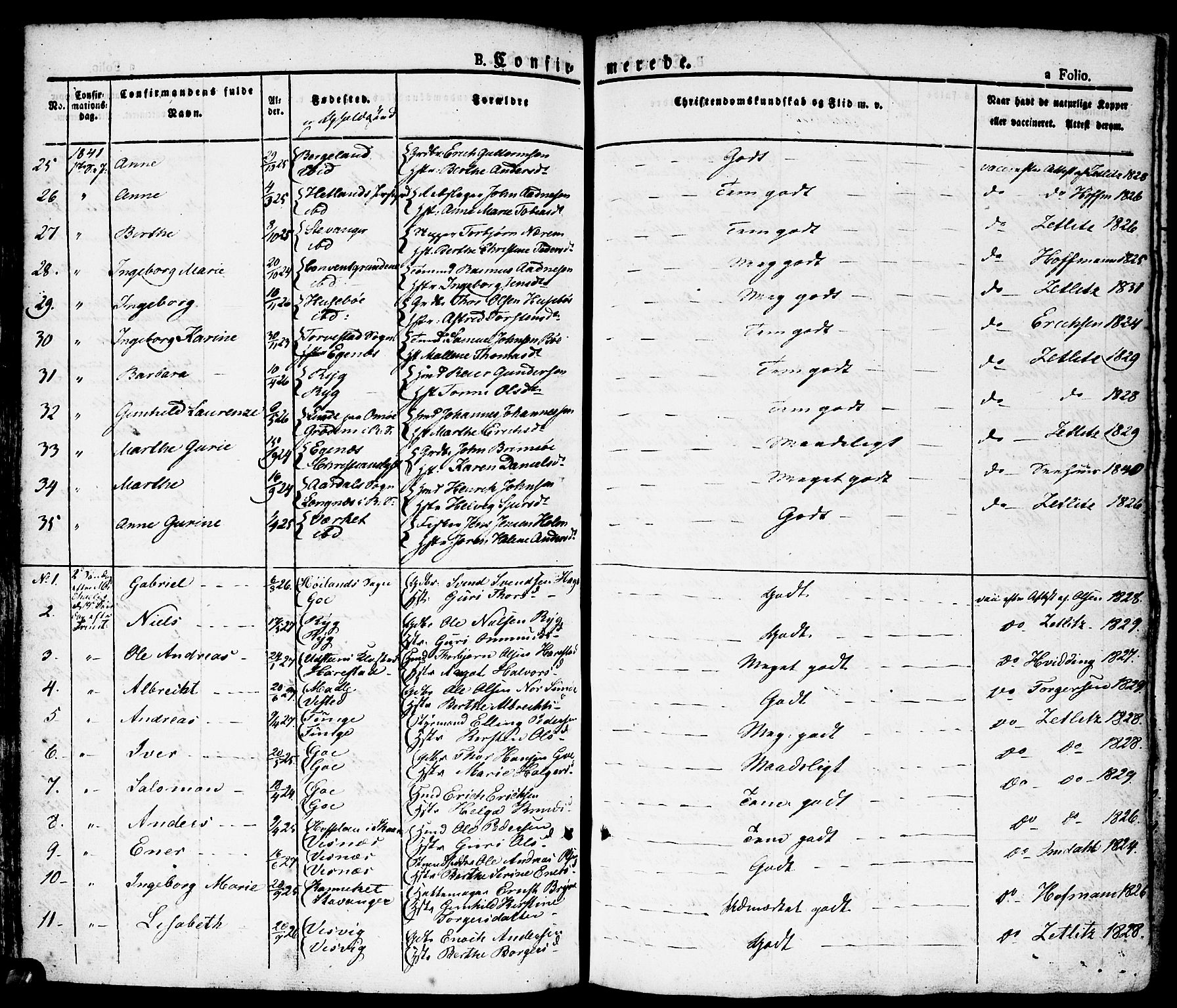 Domkirken sokneprestkontor, AV/SAST-A-101812/001/30/30BA/L0011: Parish register (official) no. A 11, 1832-1856