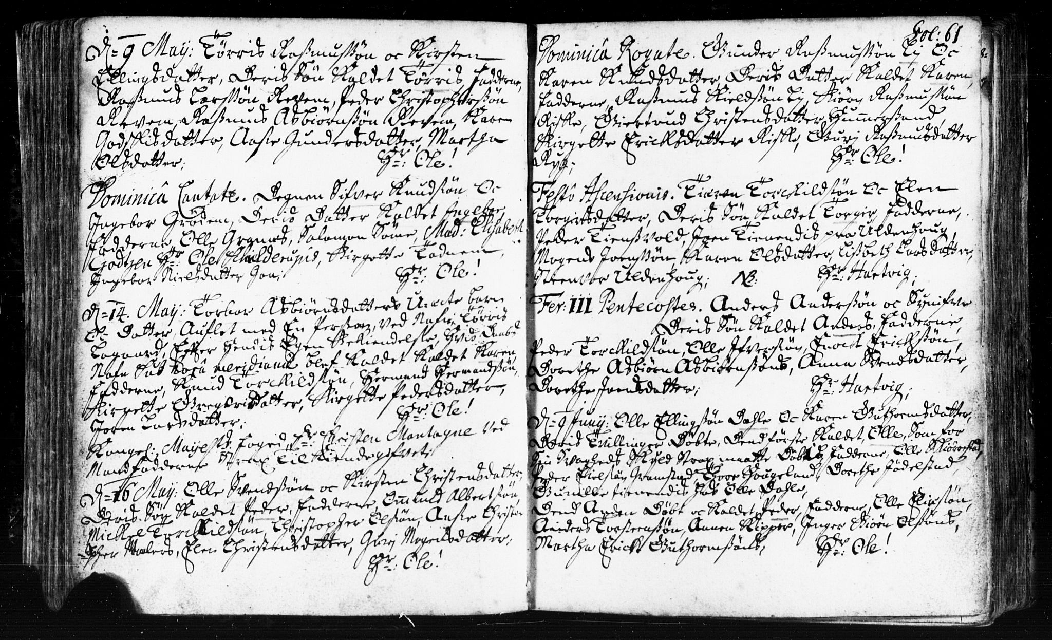 Domkirken sokneprestkontor, SAST/A-101812/001/30/30BB/L0002: Parish register (copy) no. B 2, 1714-1733, p. 61