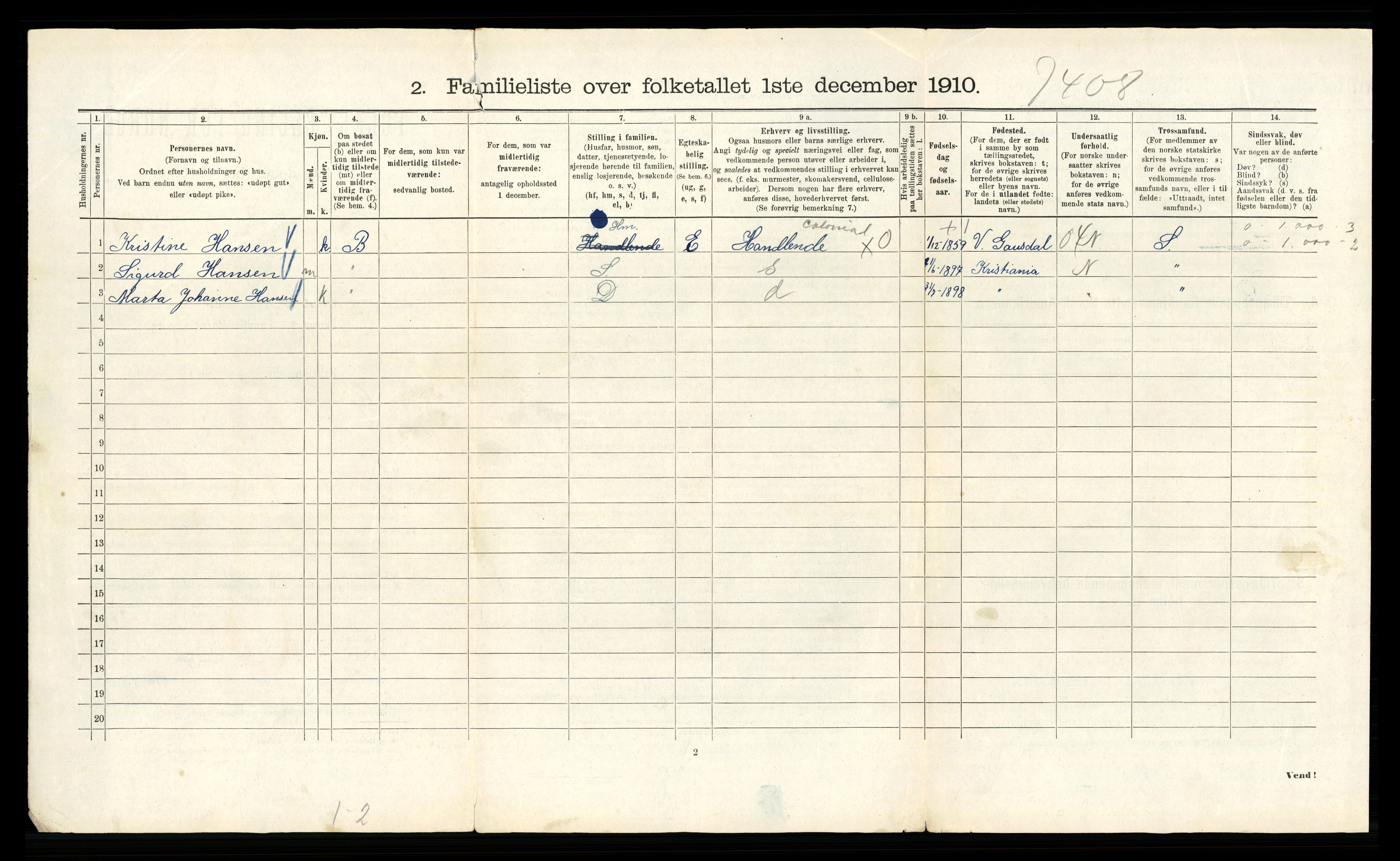 RA, 1910 census for Kristiania, 1910, p. 29798