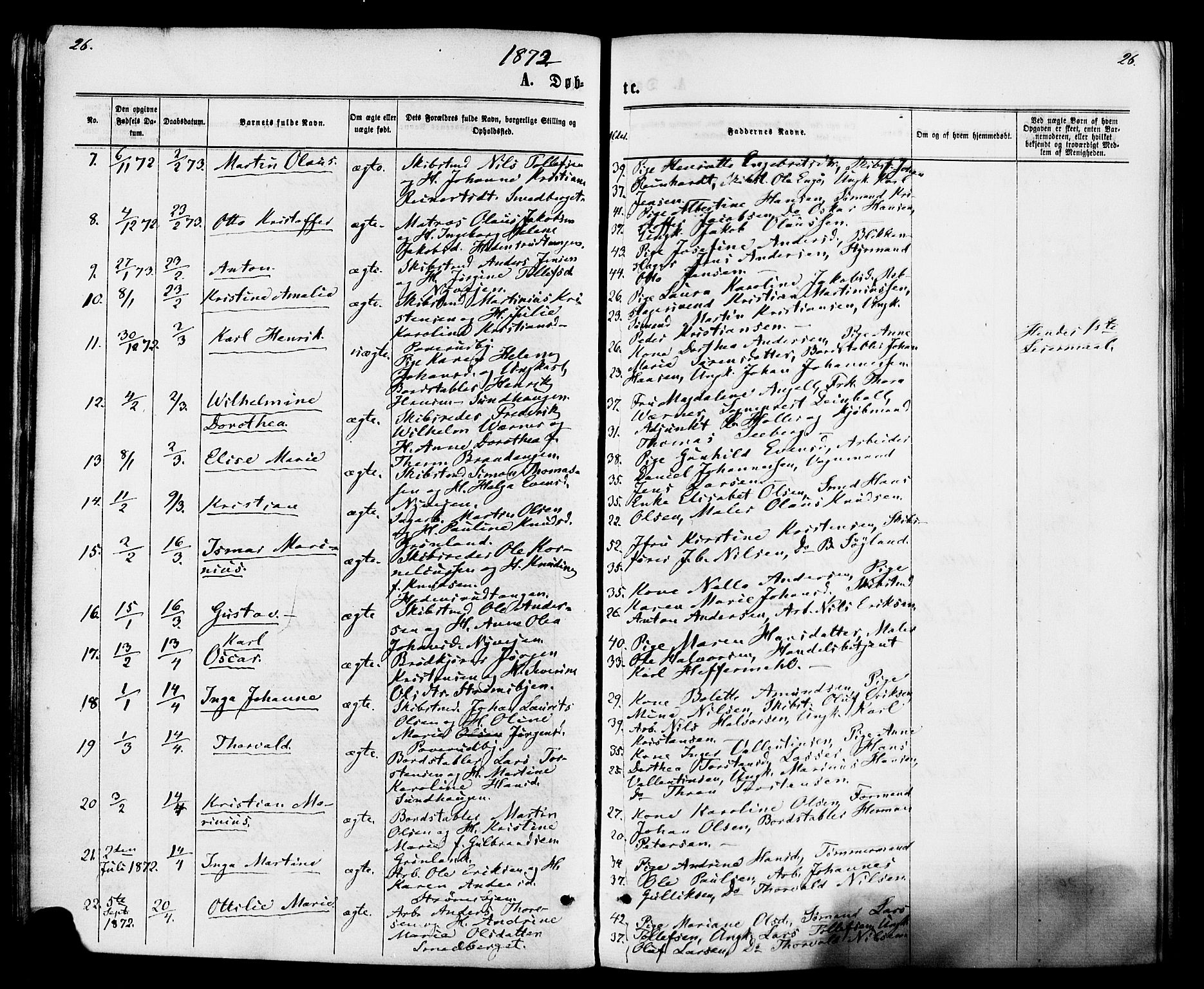 Strømsø kirkebøker, AV/SAKO-A-246/F/Fa/L0020: Parish register (official) no. I 20, 1870-1878, p. 26