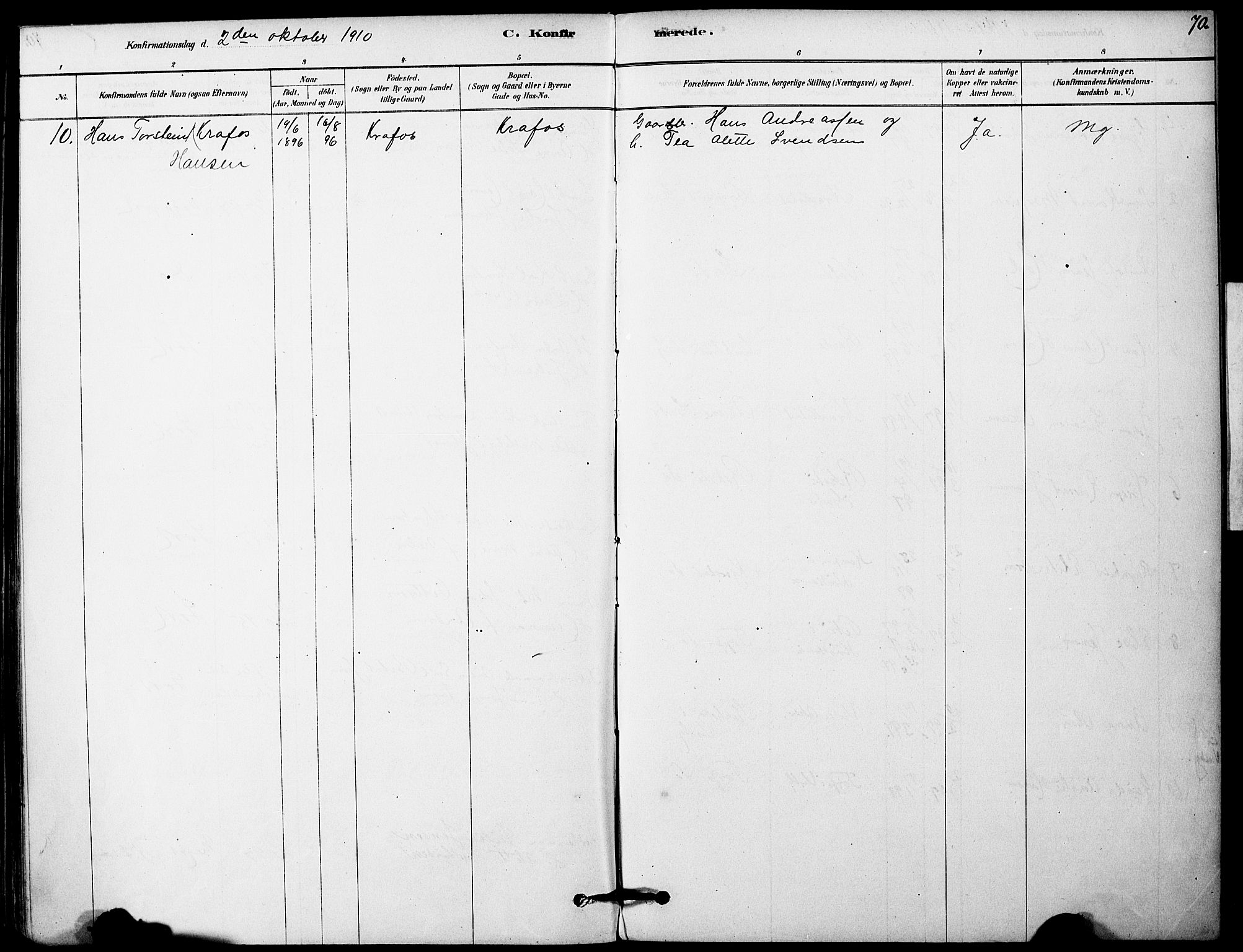 Vestby prestekontor Kirkebøker, AV/SAO-A-10893/F/Fa/L0011: Parish register (official) no. I 11, 1878-1913, p. 70