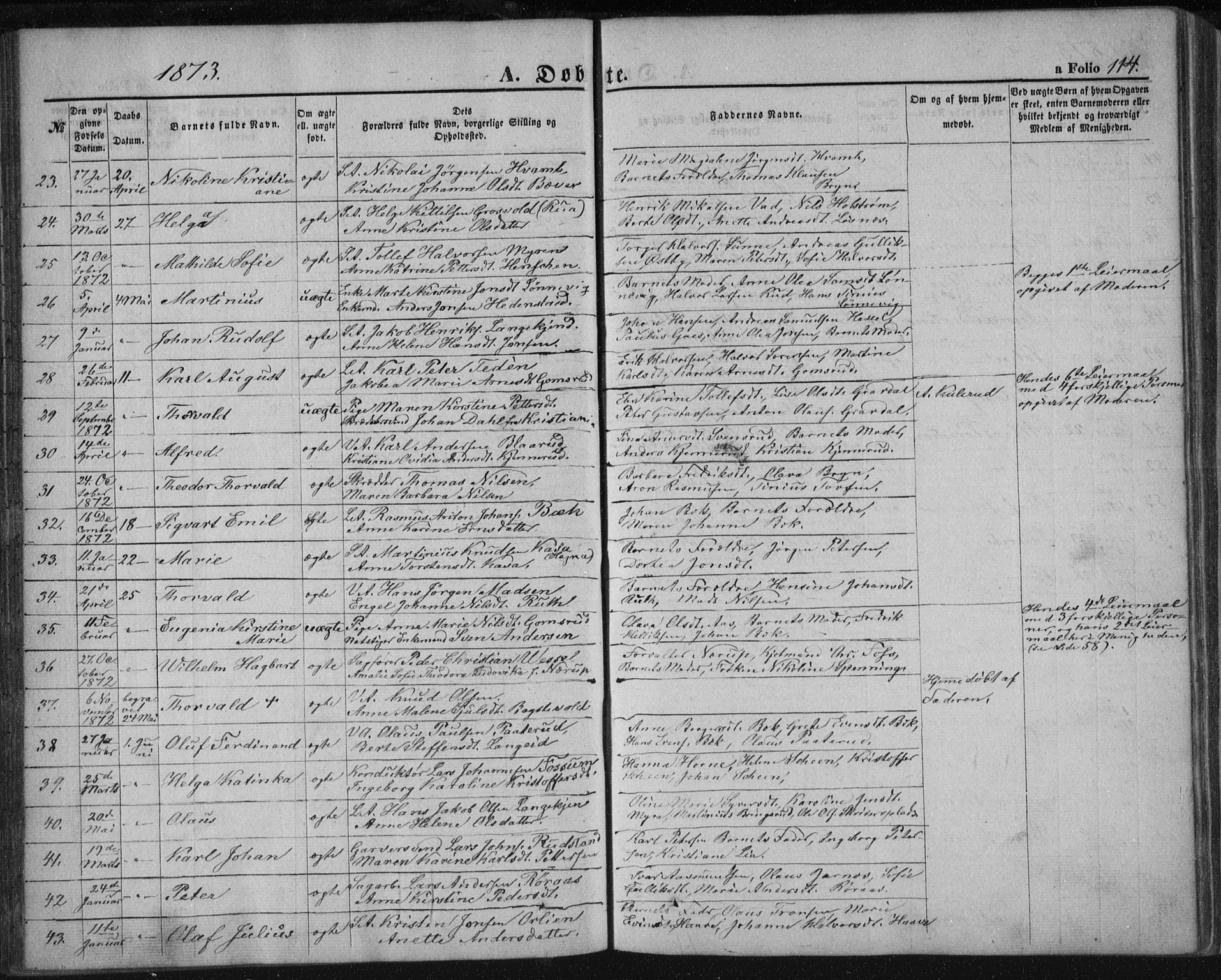 Kongsberg kirkebøker, SAKO/A-22/F/Fa/L0010: Parish register (official) no. I 10, 1859-1875, p. 114