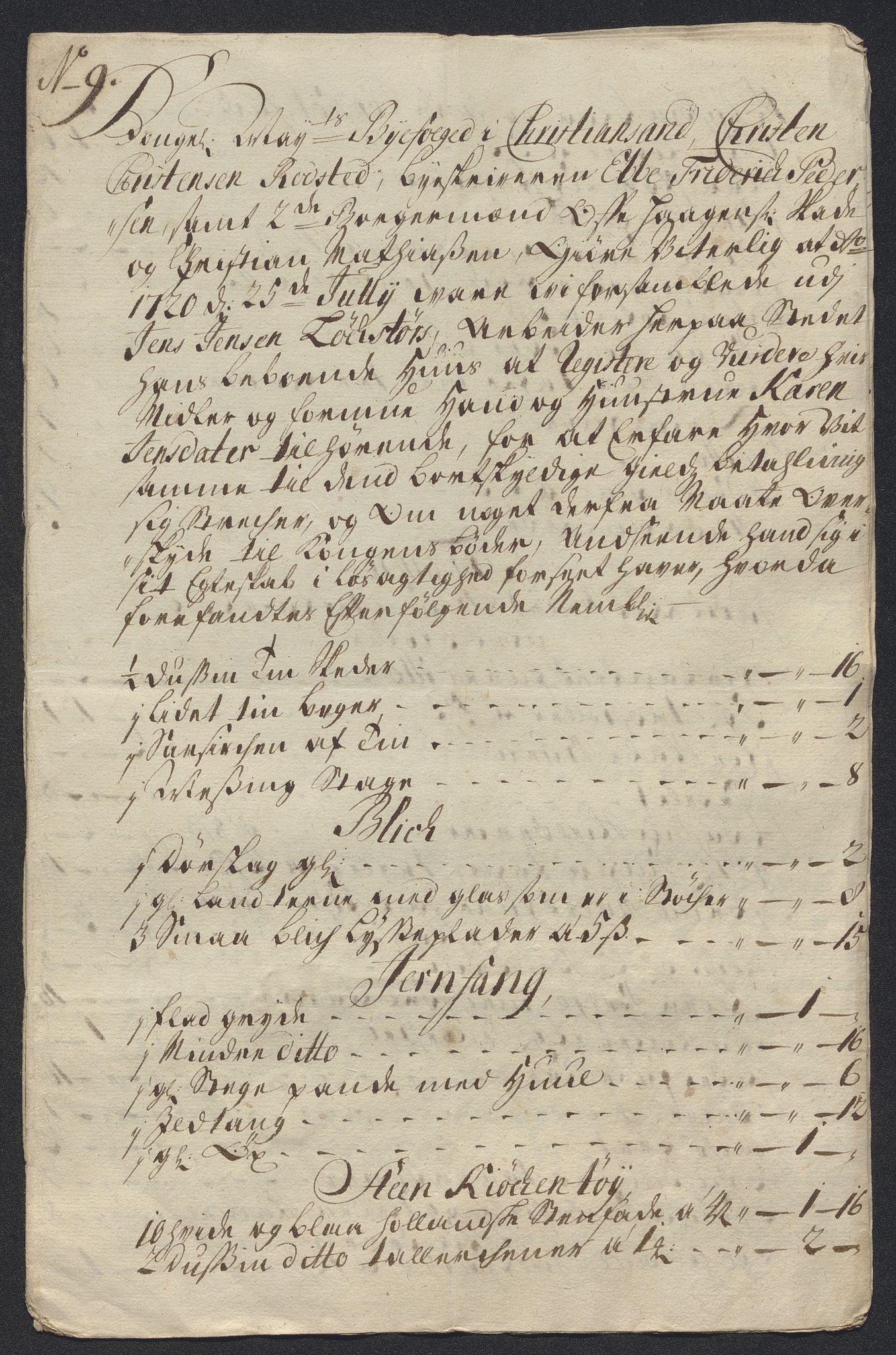 Rentekammeret inntil 1814, Reviderte regnskaper, Byregnskaper, AV/RA-EA-4066/R/Rm/L0286: [M19] Sikt og sakefall, 1719-1727, p. 115