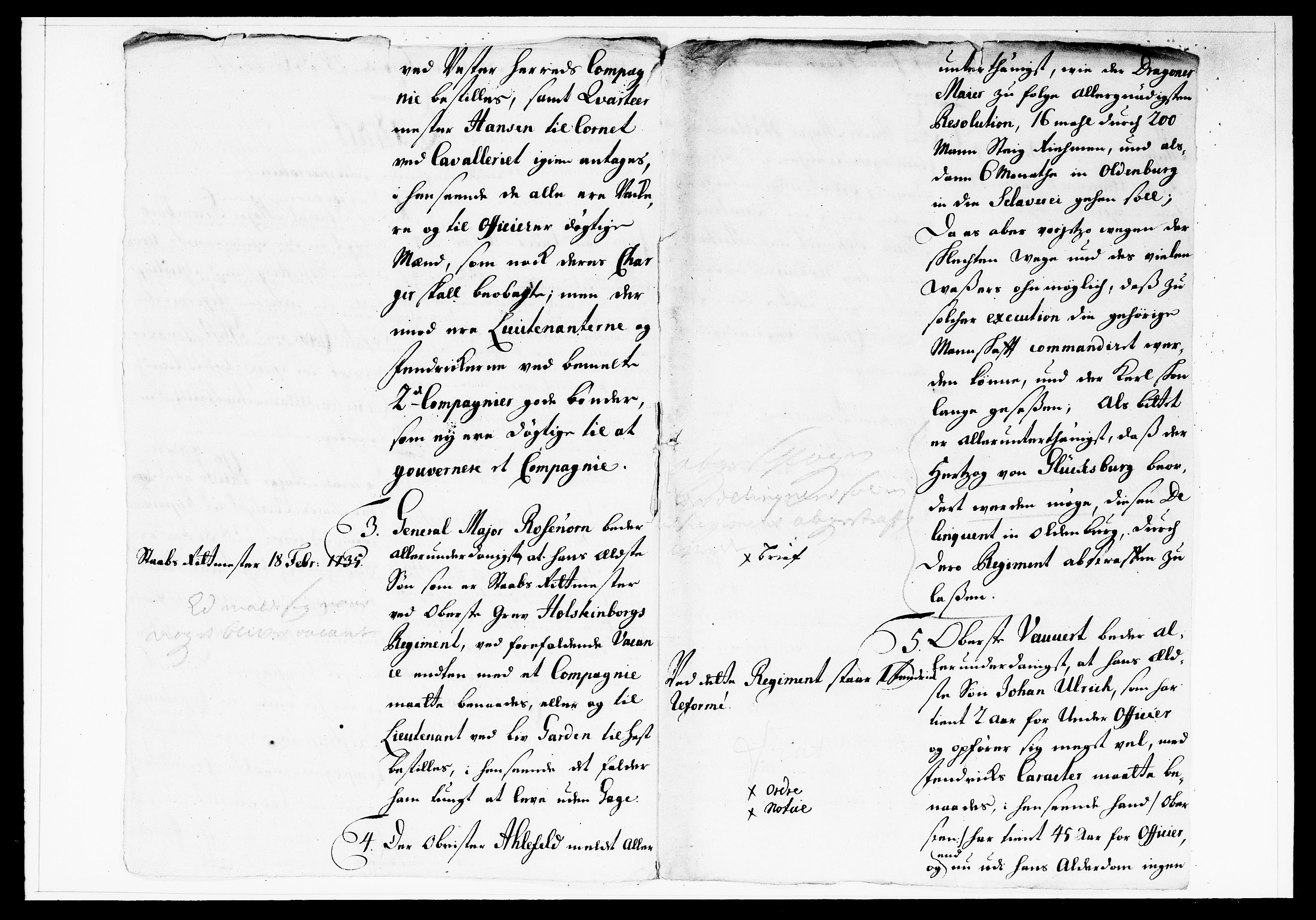 Krigskollegiet, Krigskancelliet, DRA/A-0006/-/1138-1142: Refererede sager, 1737, p. 67
