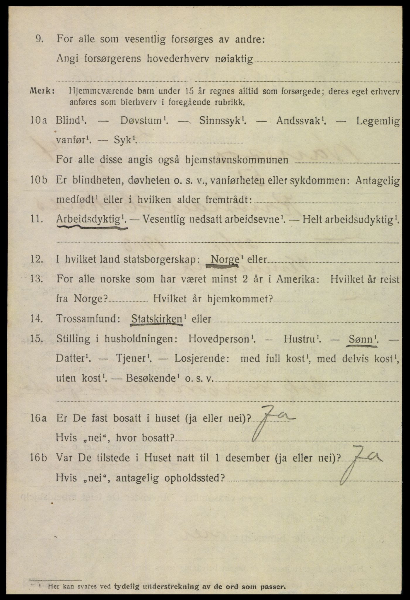 SAT, 1920 census for Namsos, 1920, p. 5644