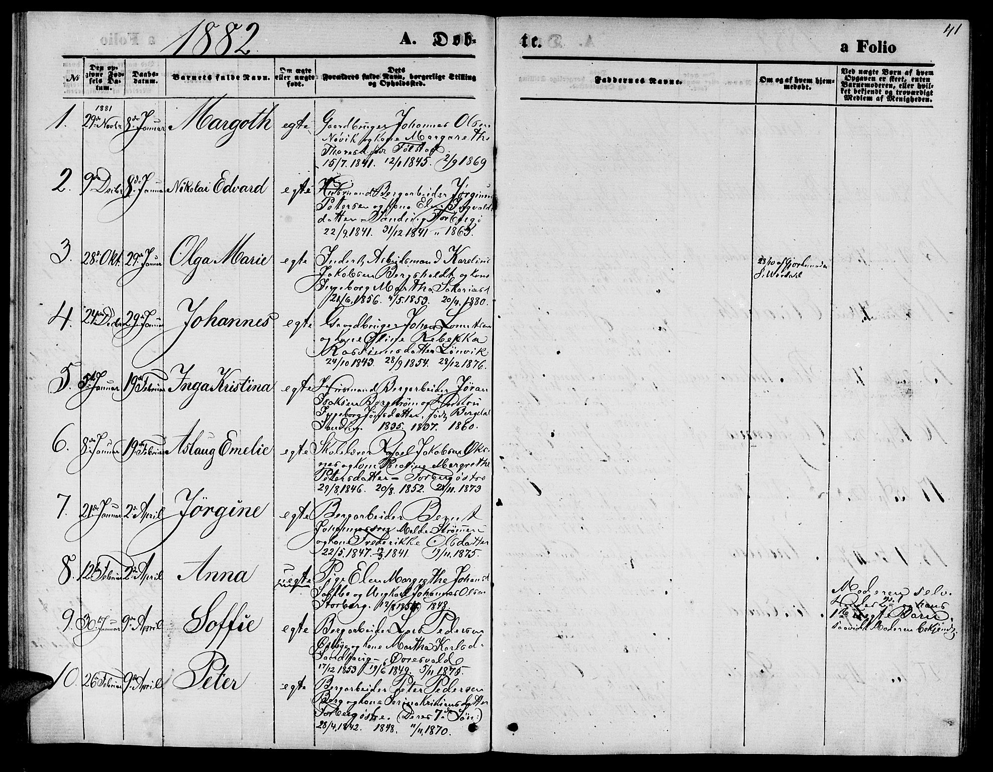 Ministerialprotokoller, klokkerbøker og fødselsregistre - Nord-Trøndelag, SAT/A-1458/722/L0225: Parish register (copy) no. 722C01, 1871-1888, p. 41