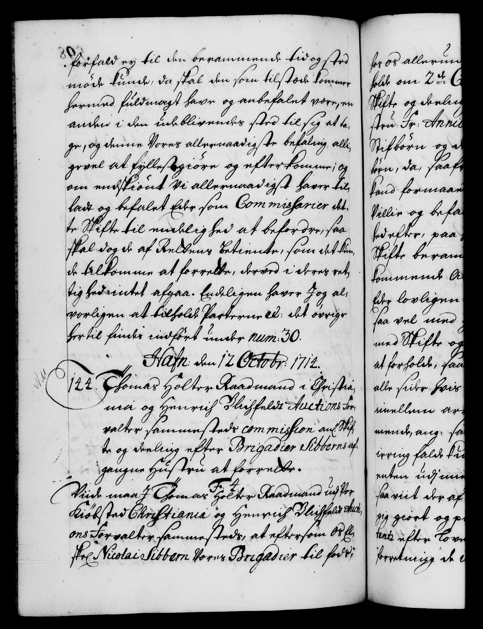 Danske Kanselli 1572-1799, AV/RA-EA-3023/F/Fc/Fca/Fcab/L0019: Norske tegnelser, 1710-1714, p. 598b