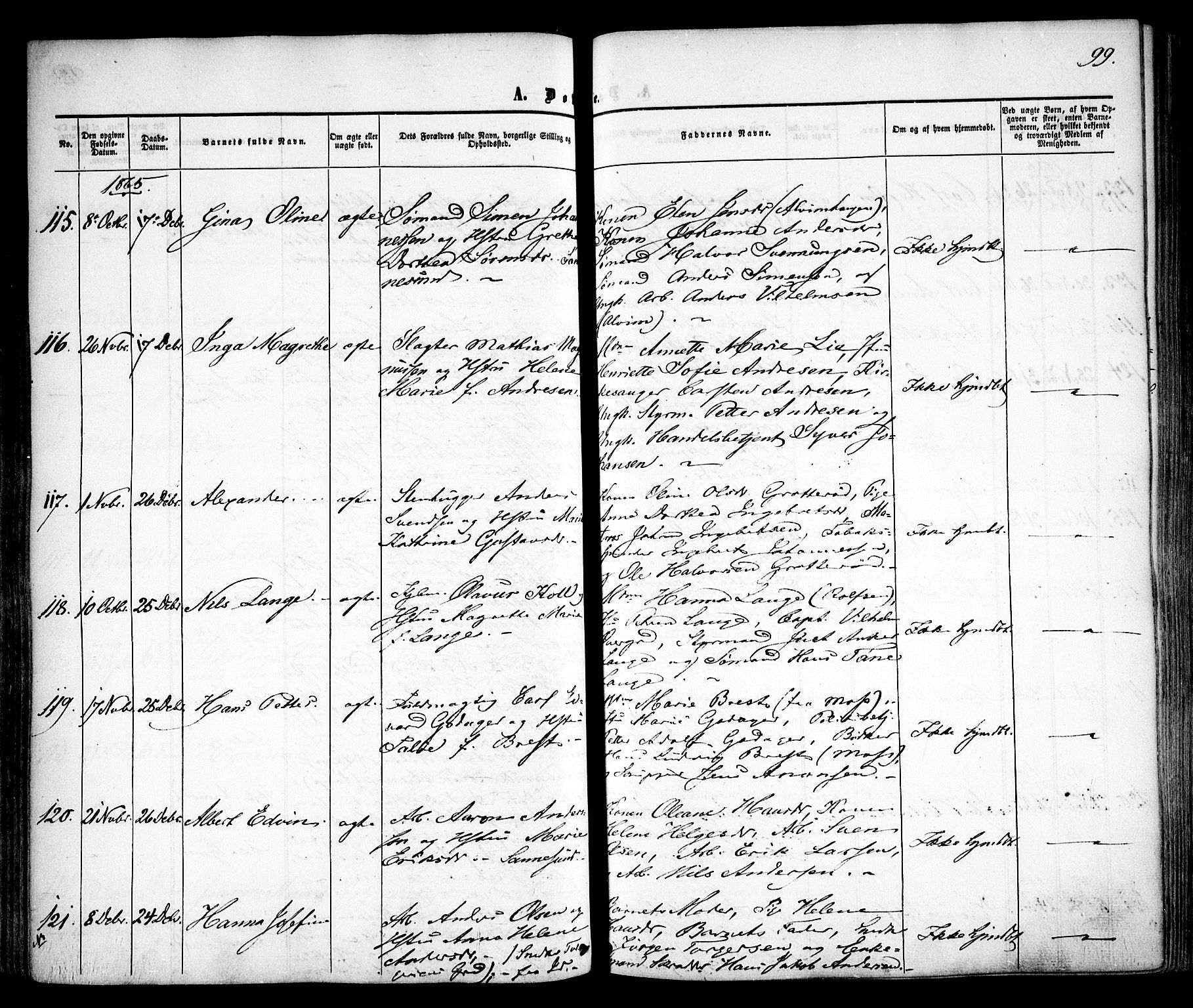 Sarpsborg prestekontor Kirkebøker, SAO/A-2006/F/Fa/L0001: Parish register (official) no. 1, 1859-1868, p. 99