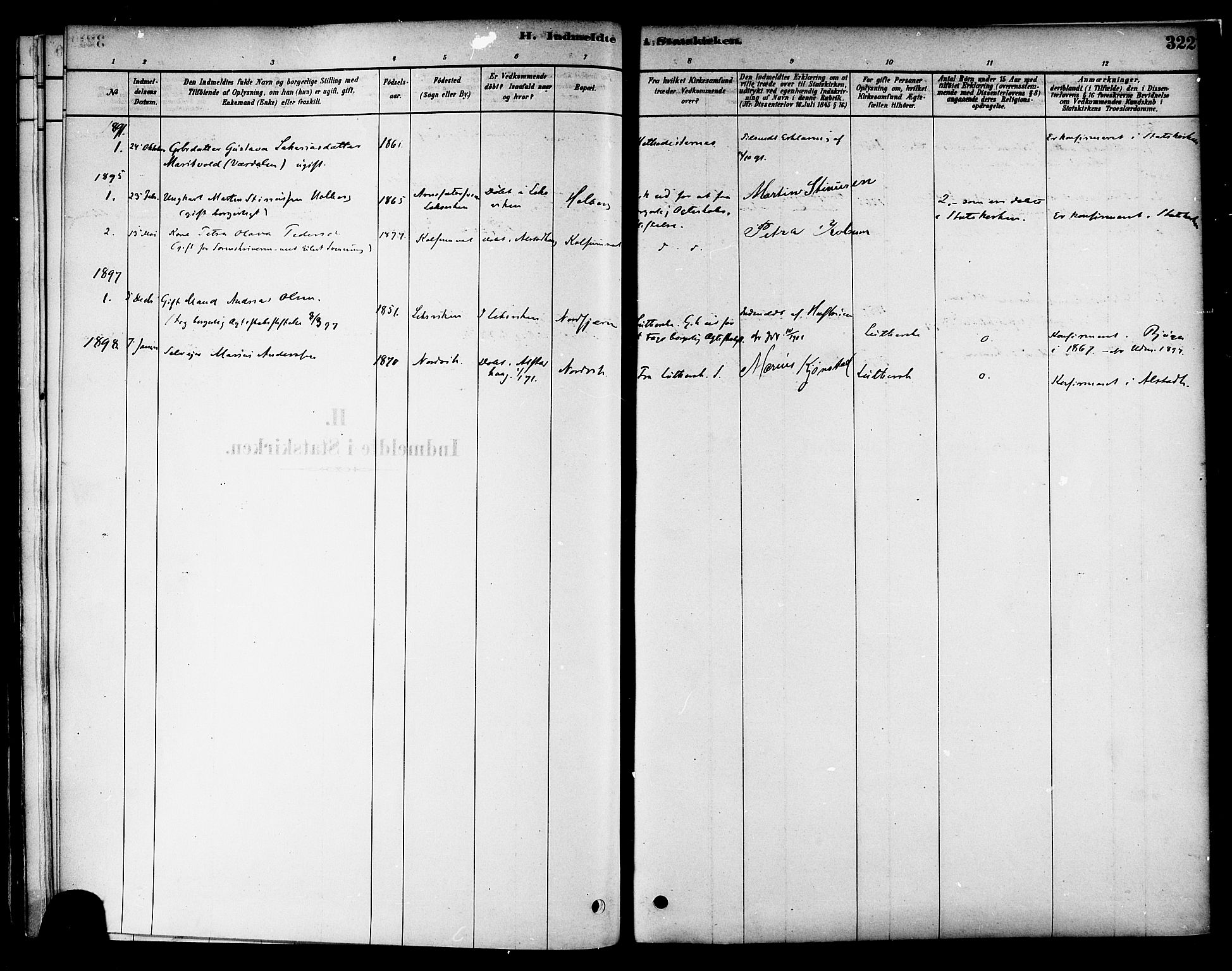 Ministerialprotokoller, klokkerbøker og fødselsregistre - Nord-Trøndelag, AV/SAT-A-1458/717/L0159: Parish register (official) no. 717A09, 1878-1898, p. 322