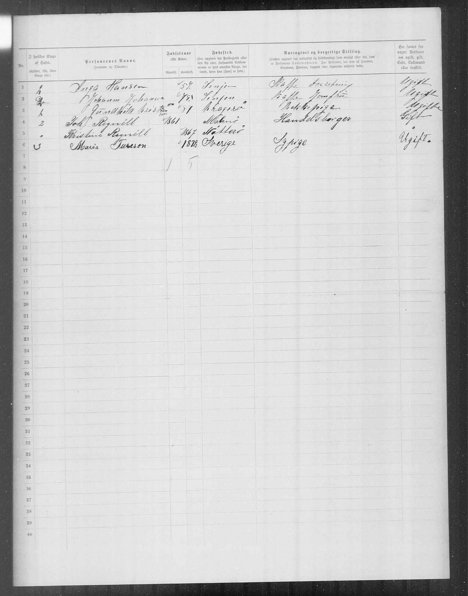 OBA, Municipal Census 1899 for Kristiania, 1899, p. 14845