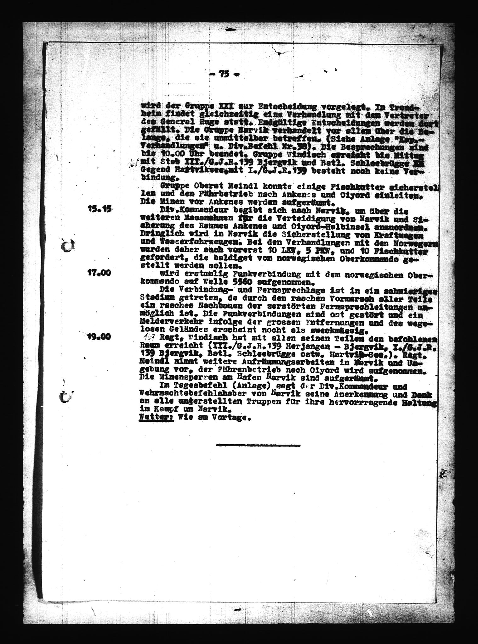 Documents Section, RA/RAFA-2200/V/L0086: Amerikansk mikrofilm "Captured German Documents".
Box No. 725.  FKA jnr. 601/1954., 1940, p. 370