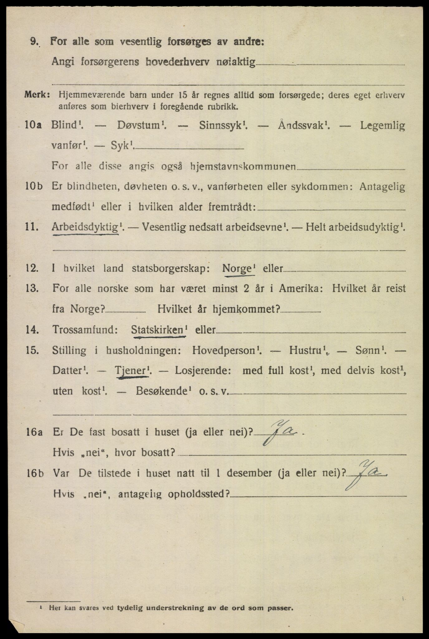 SAK, 1920 census for Øyslebø, 1920, p. 909