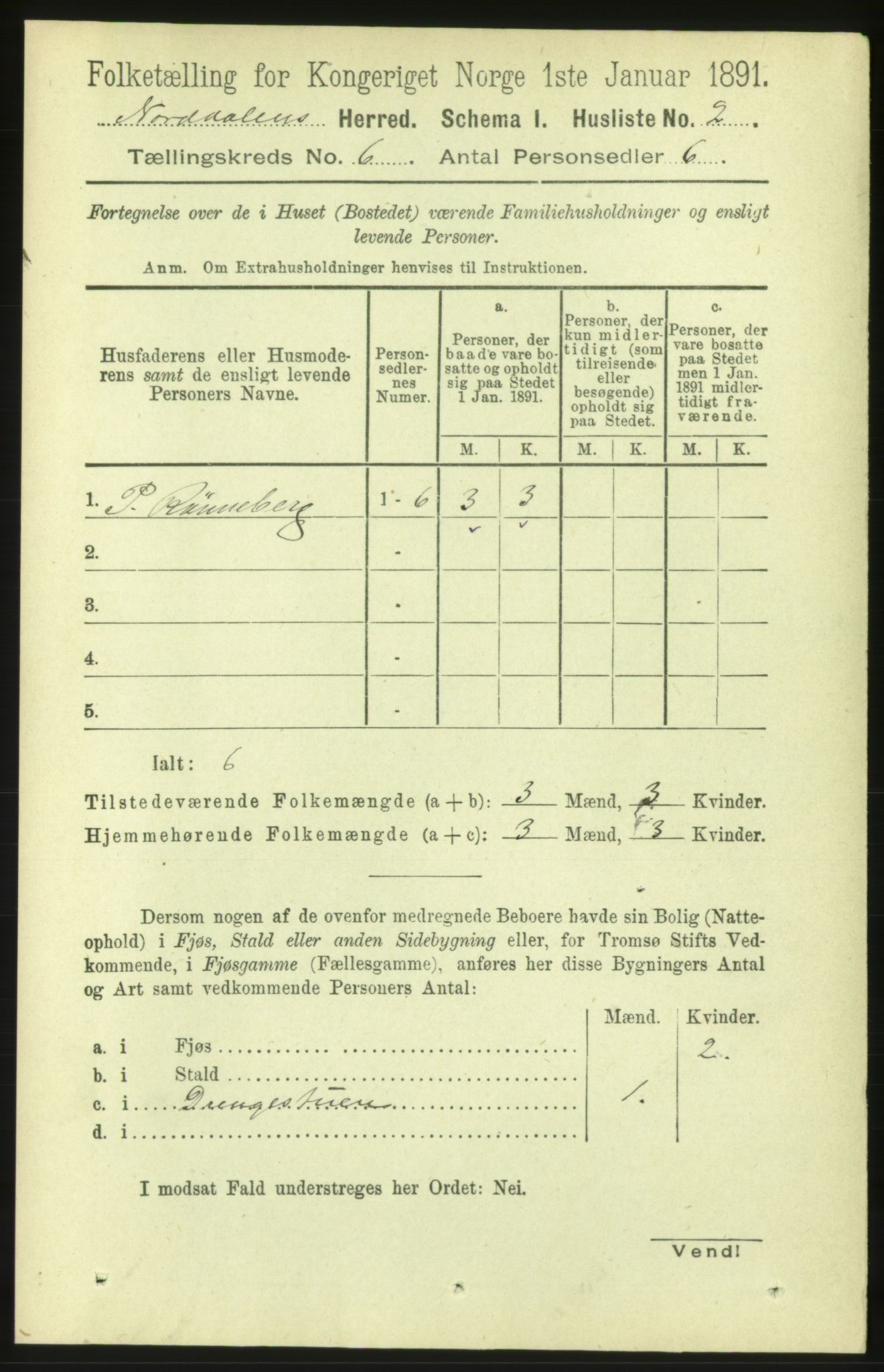 RA, 1891 census for 1524 Norddal, 1891, p. 1146