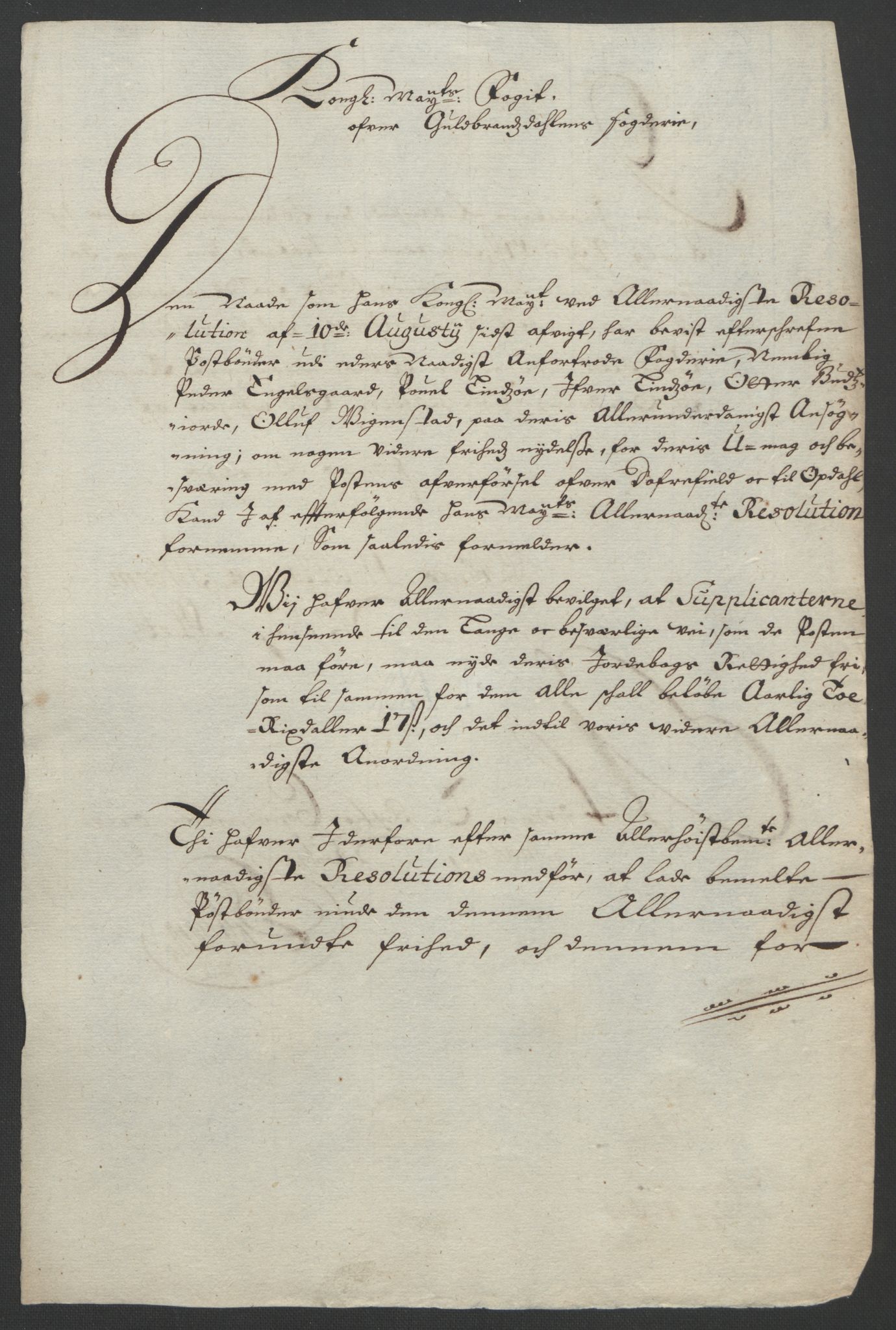 Rentekammeret inntil 1814, Reviderte regnskaper, Fogderegnskap, RA/EA-4092/R17/L1169: Fogderegnskap Gudbrandsdal, 1695, p. 160