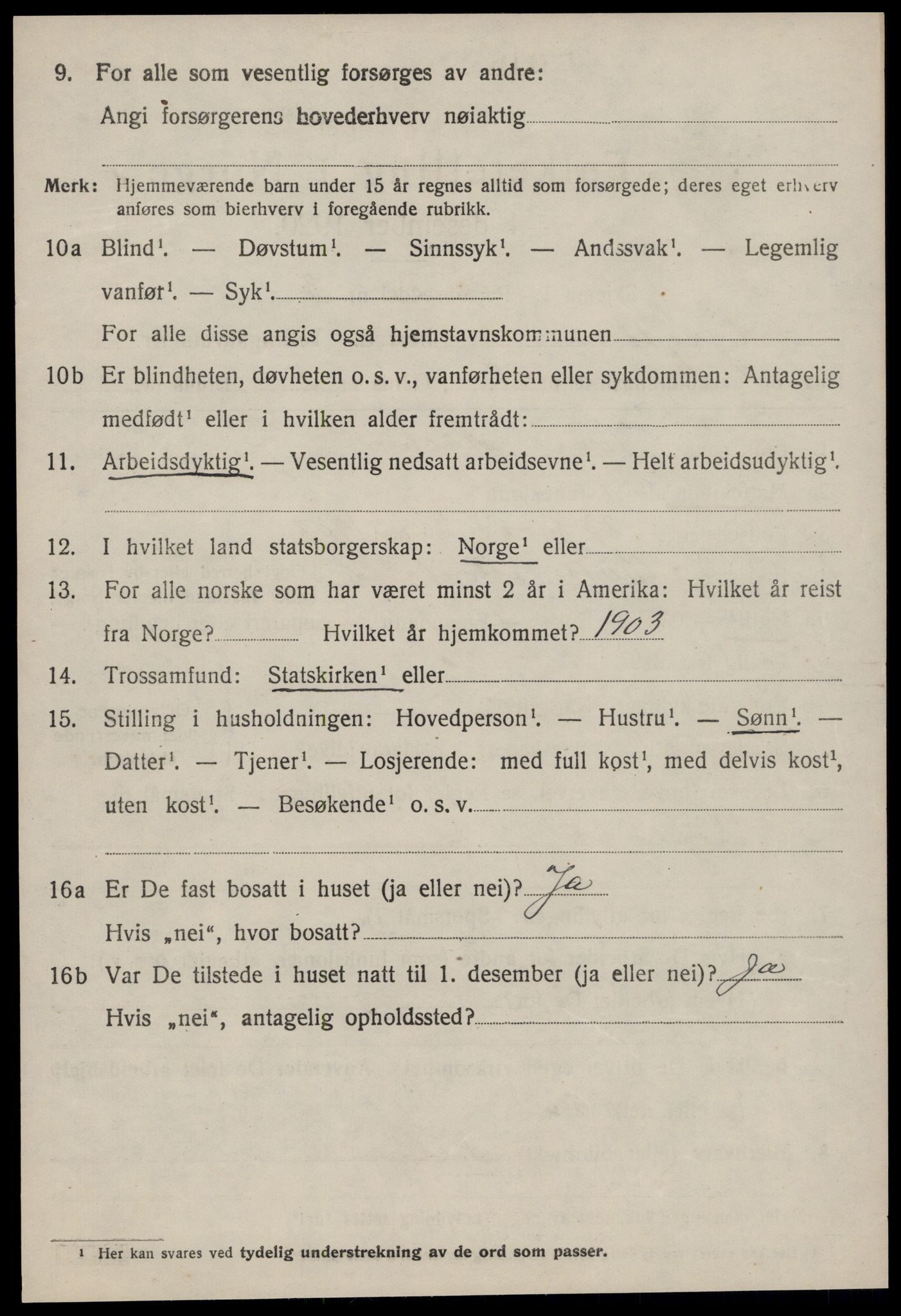 SAT, 1920 census for Grytten, 1920, p. 1901