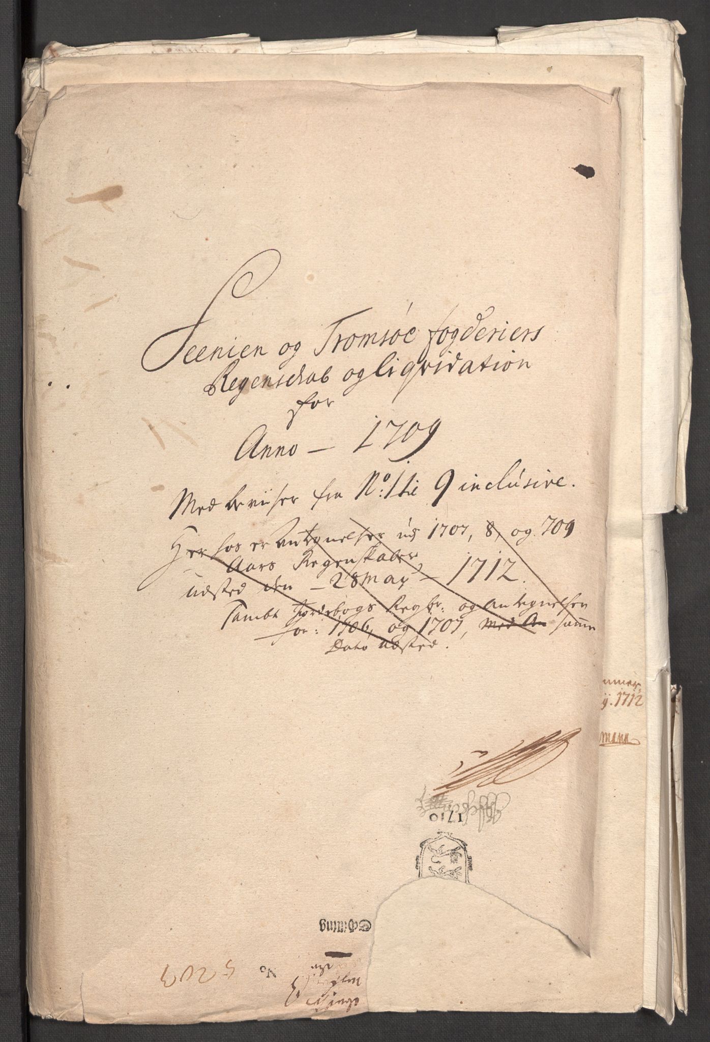 Rentekammeret inntil 1814, Reviderte regnskaper, Fogderegnskap, AV/RA-EA-4092/R68/L4757: Fogderegnskap Senja og Troms, 1708-1710, p. 147