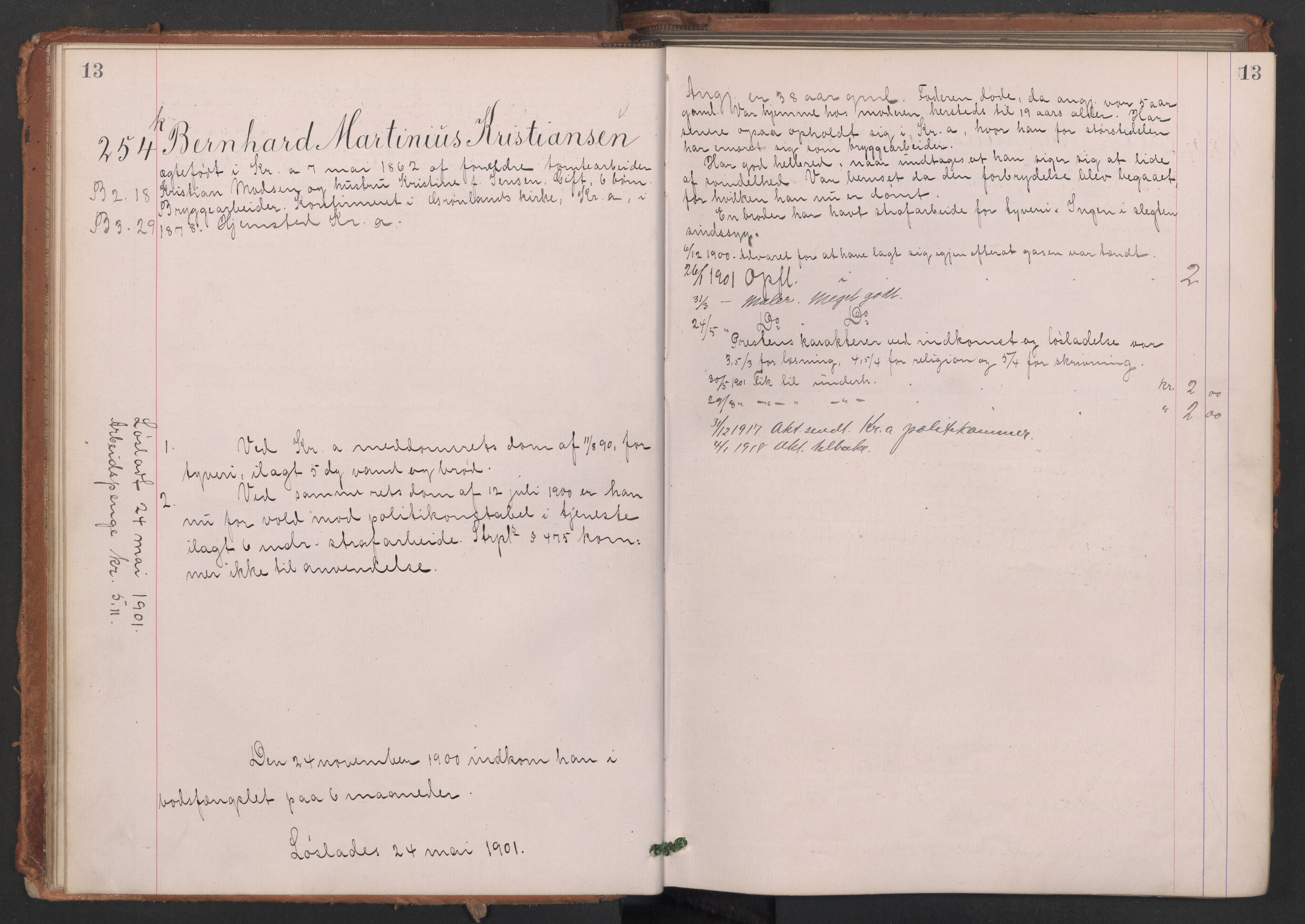Botsfengslet, AV/RA-S-1539/D/Db/Dbb/L0035: 242k - 530k, 1900-1901, p. 13