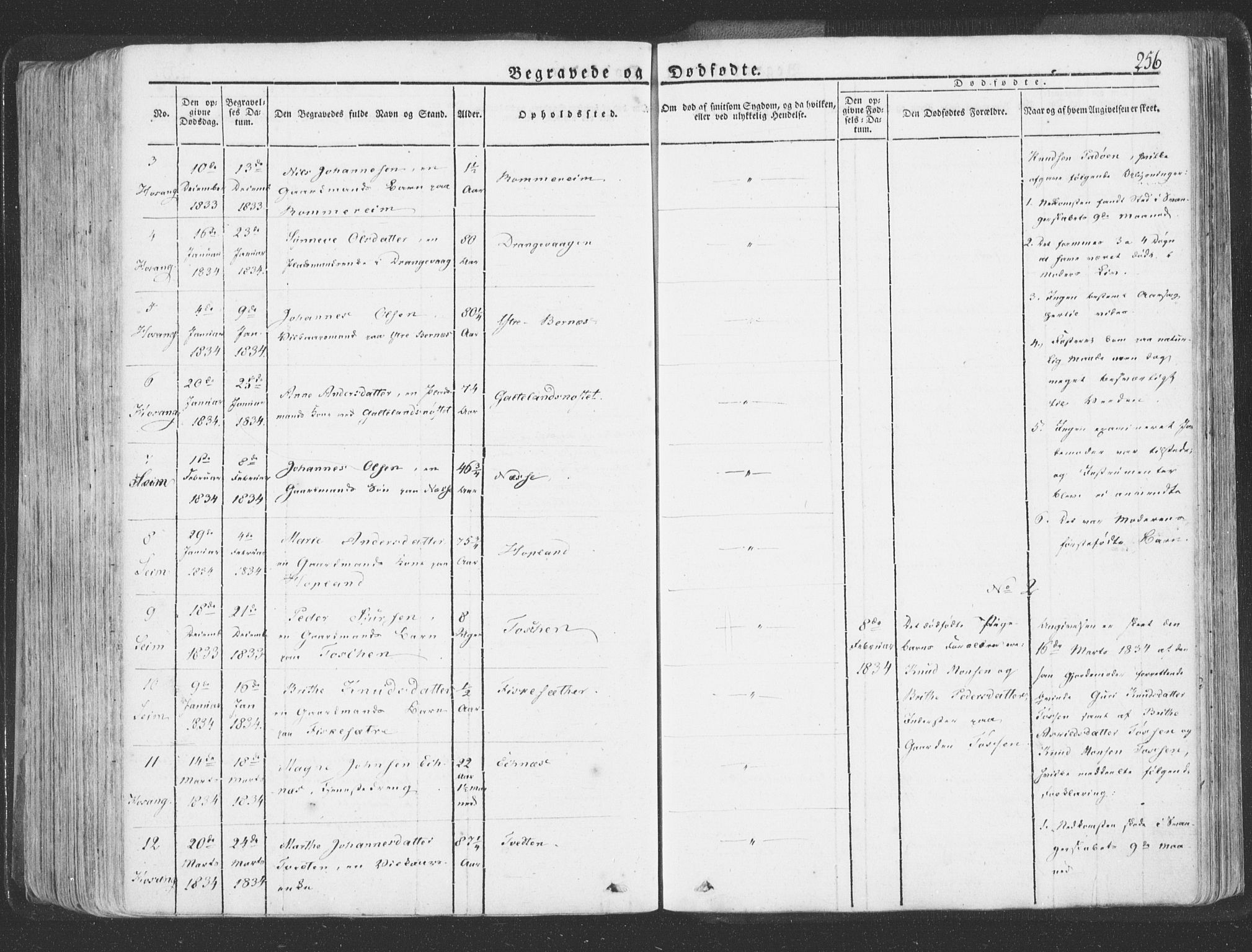 Hosanger sokneprestembete, AV/SAB-A-75801/H/Haa: Parish register (official) no. A 6, 1824-1835, p. 256