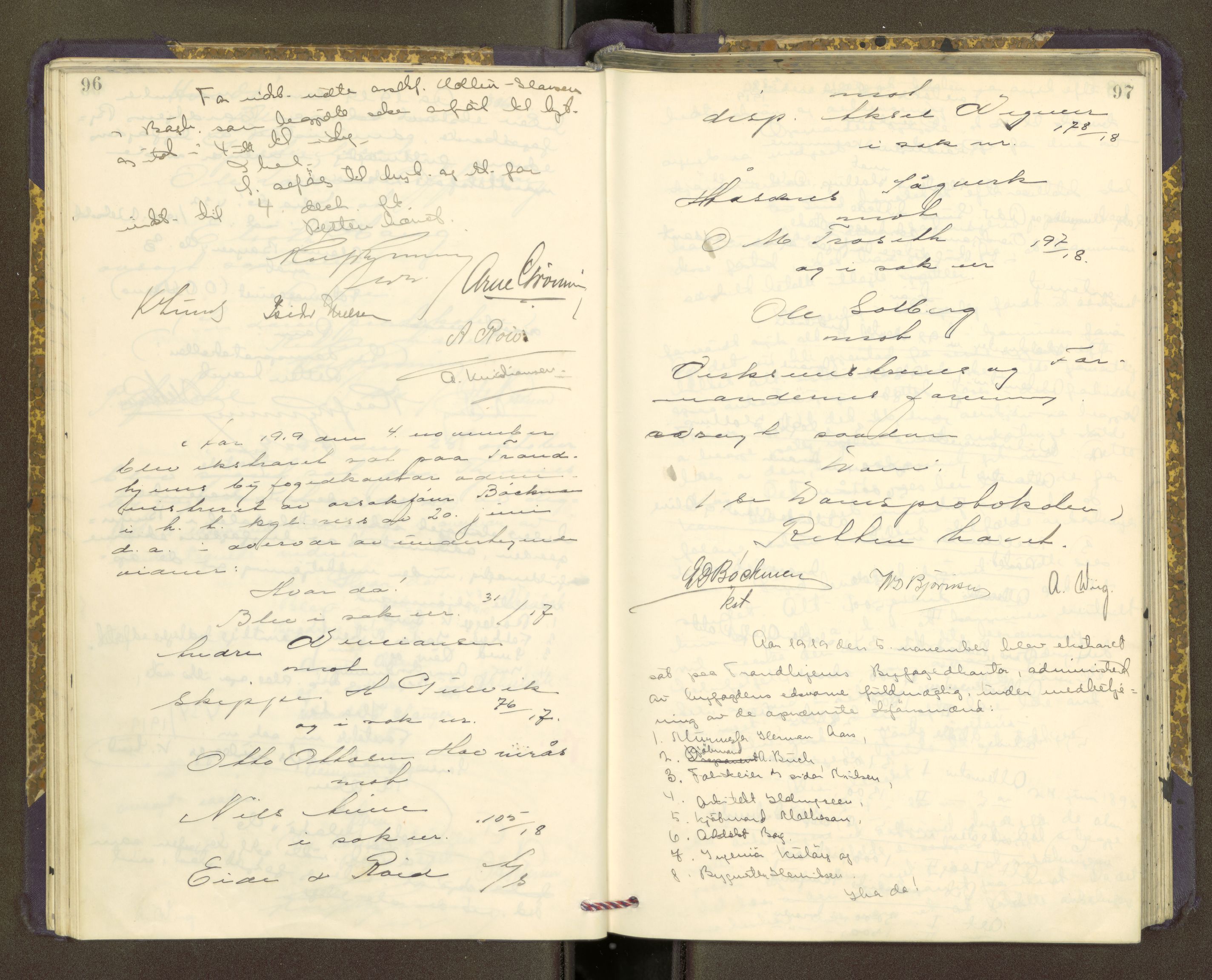 Trondheim byfogd, AV/SAT-A-0003/1/1/1B/L0031: Ekstrarettsprotokoll - 16/5-24/7., 1919-1923, p. 96-97