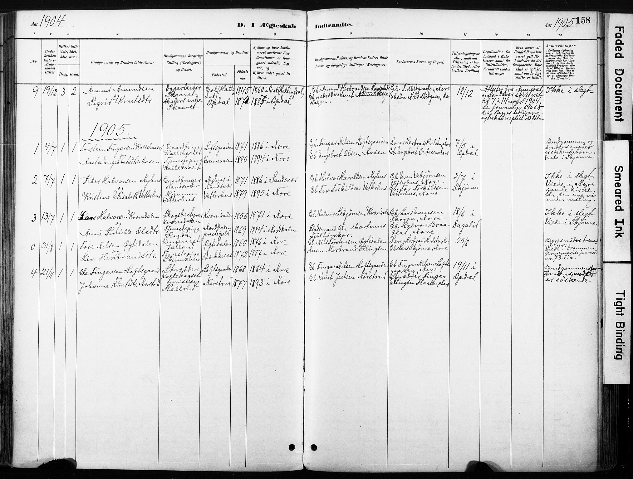 Nore kirkebøker, SAKO/A-238/F/Fb/L0002: Parish register (official) no. II 2, 1886-1906, p. 158
