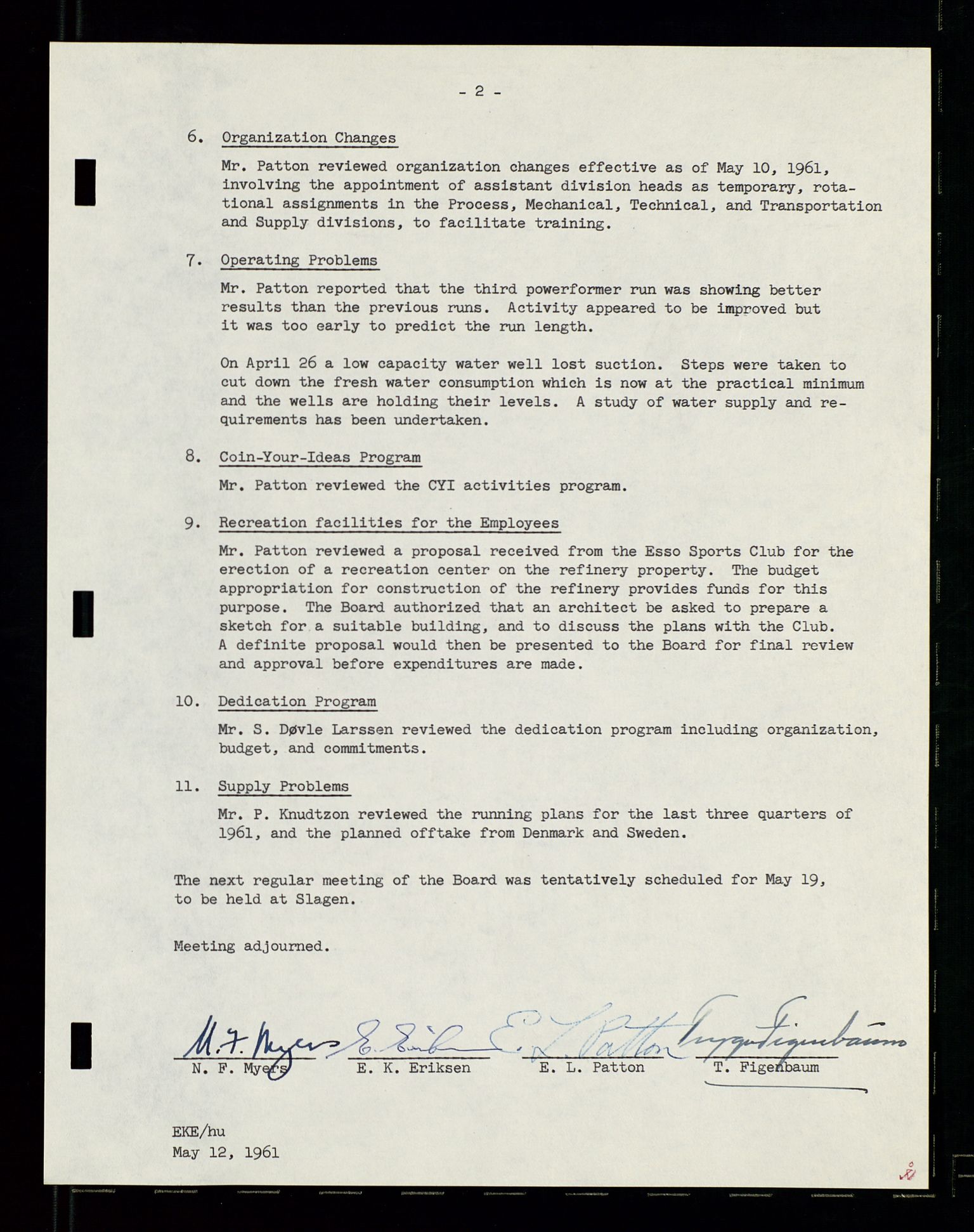 PA 1537 - A/S Essoraffineriet Norge, AV/SAST-A-101957/A/Aa/L0001/0002: Styremøter / Shareholder meetings, board meetings, by laws (vedtekter), 1957-1960, p. 112