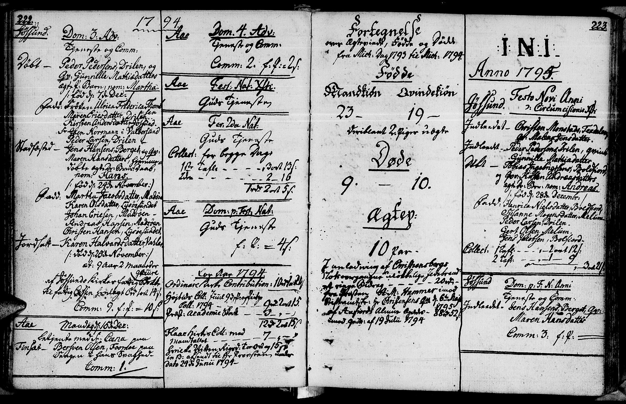 Ministerialprotokoller, klokkerbøker og fødselsregistre - Sør-Trøndelag, SAT/A-1456/655/L0673: Parish register (official) no. 655A02, 1780-1801, p. 222-223