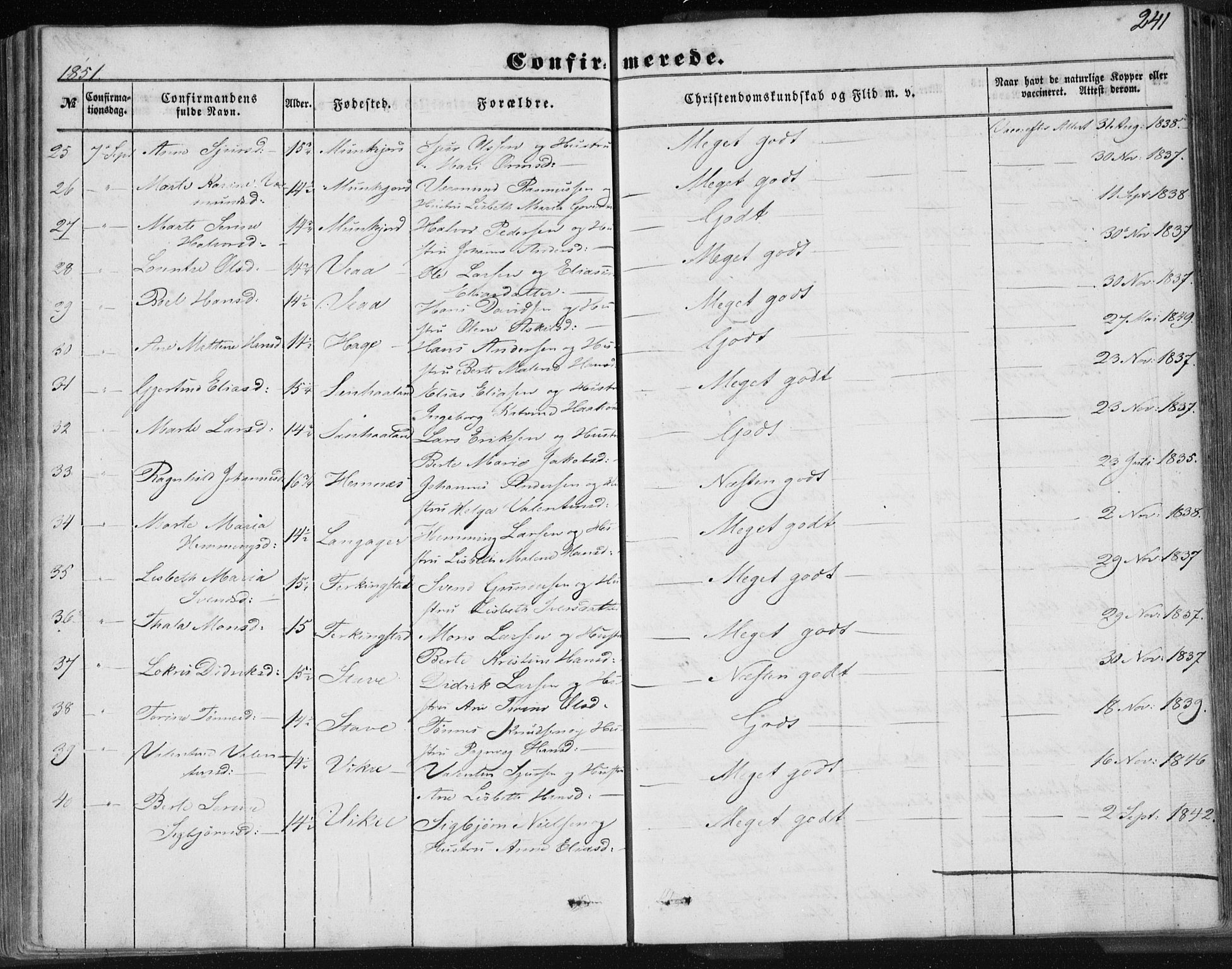 Skudenes sokneprestkontor, AV/SAST-A -101849/H/Ha/Haa/L0004: Parish register (official) no. A 3.1, 1847-1863, p. 241