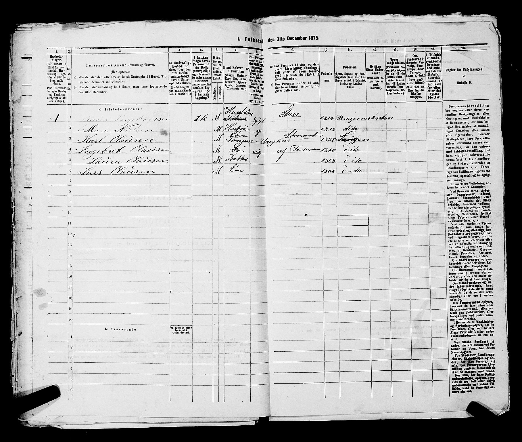 SAKO, 1875 census for 0602 Drammen, 1875, p. 3118