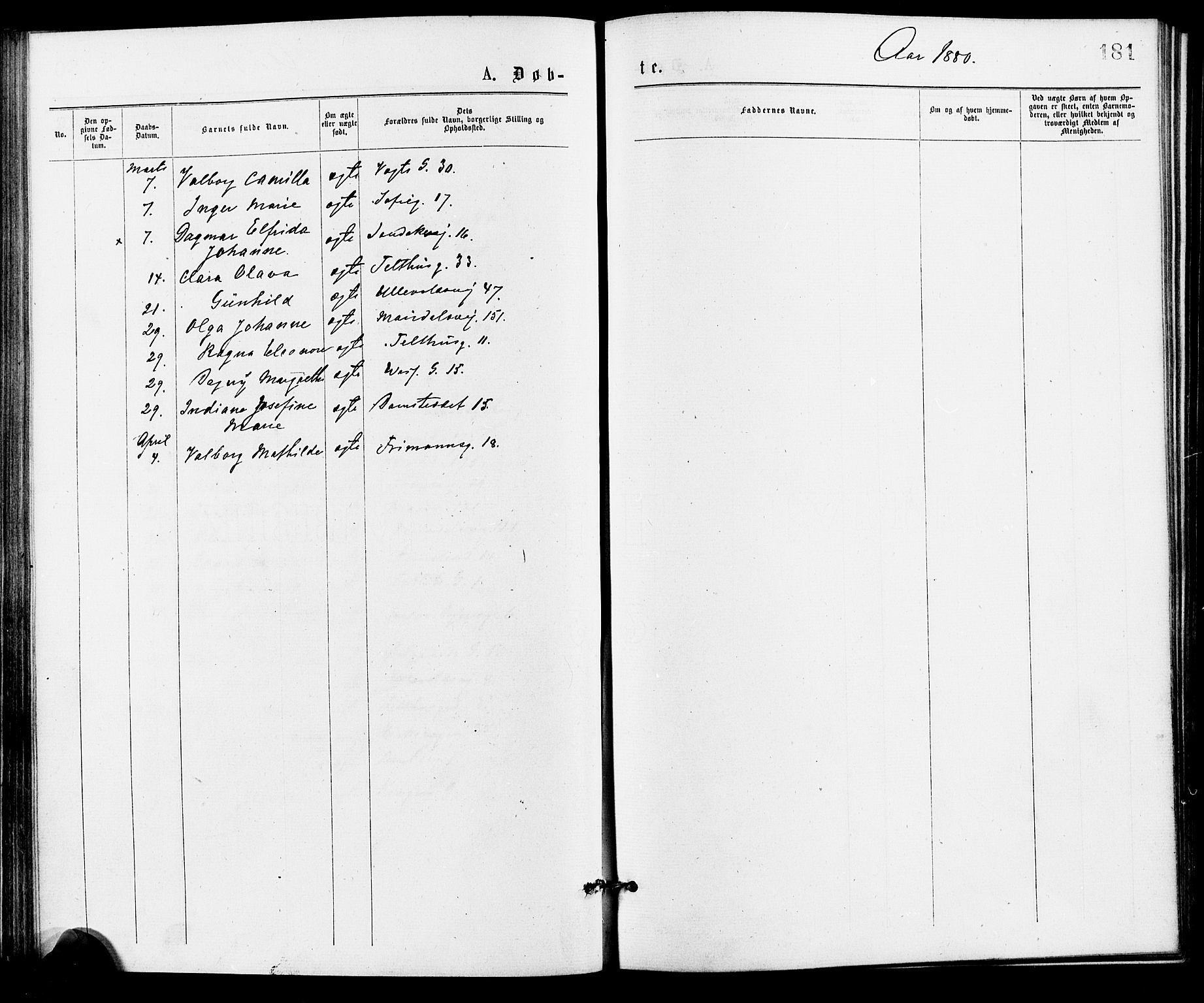 Gamle Aker prestekontor Kirkebøker, SAO/A-10617a/G/L0004: Parish register (copy) no. 4, 1875-1879, p. 181