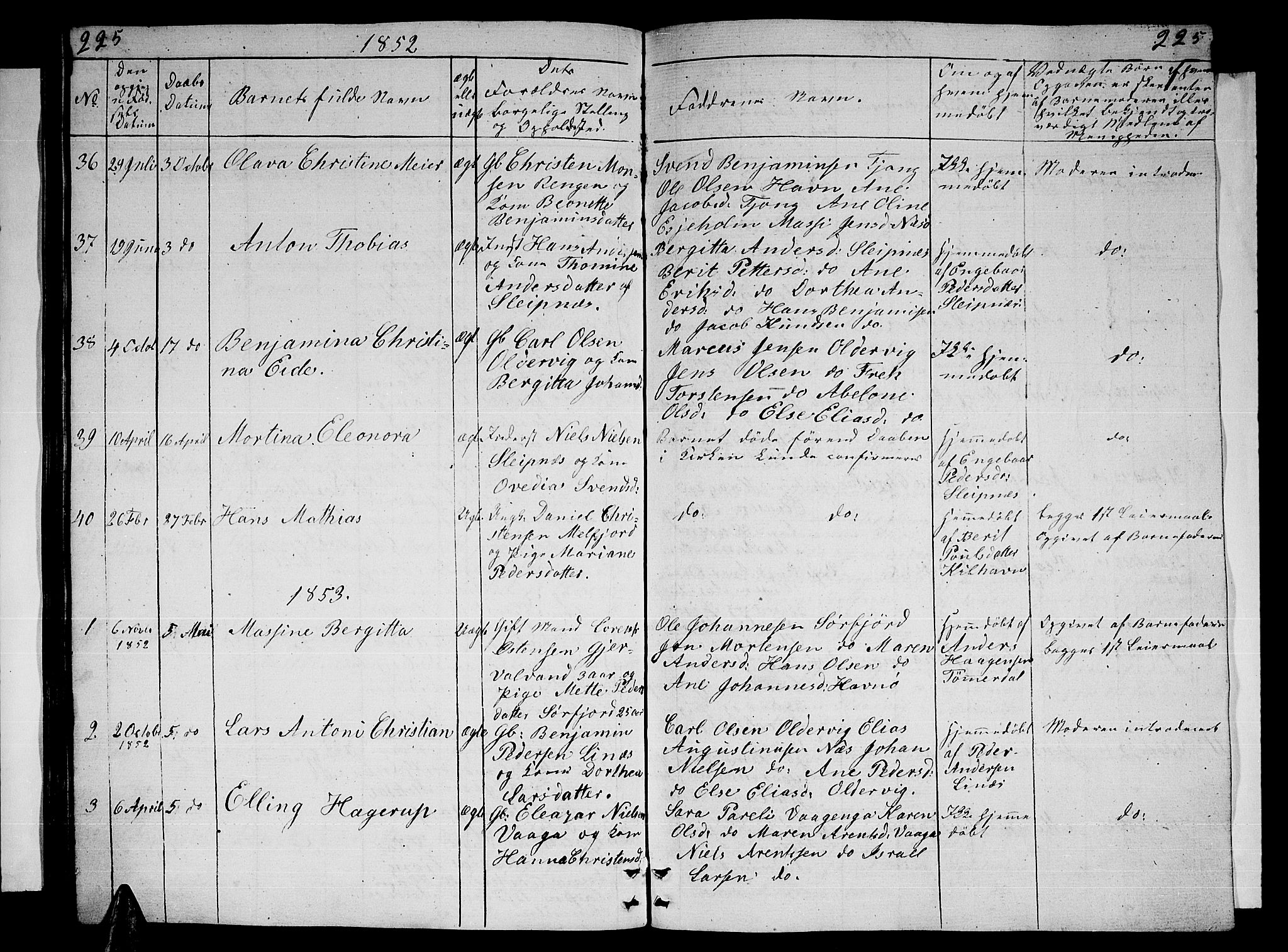 Ministerialprotokoller, klokkerbøker og fødselsregistre - Nordland, AV/SAT-A-1459/841/L0618: Parish register (copy) no. 841C02, 1833-1855, p. 225