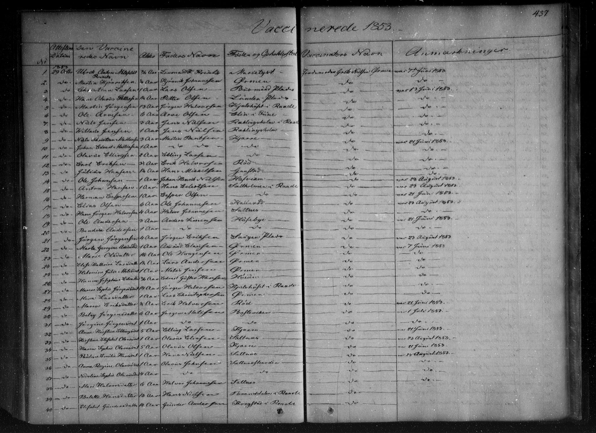 Onsøy prestekontor Kirkebøker, AV/SAO-A-10914/F/Fa/L0003: Parish register (official) no. I 3, 1841-1860, p. 437