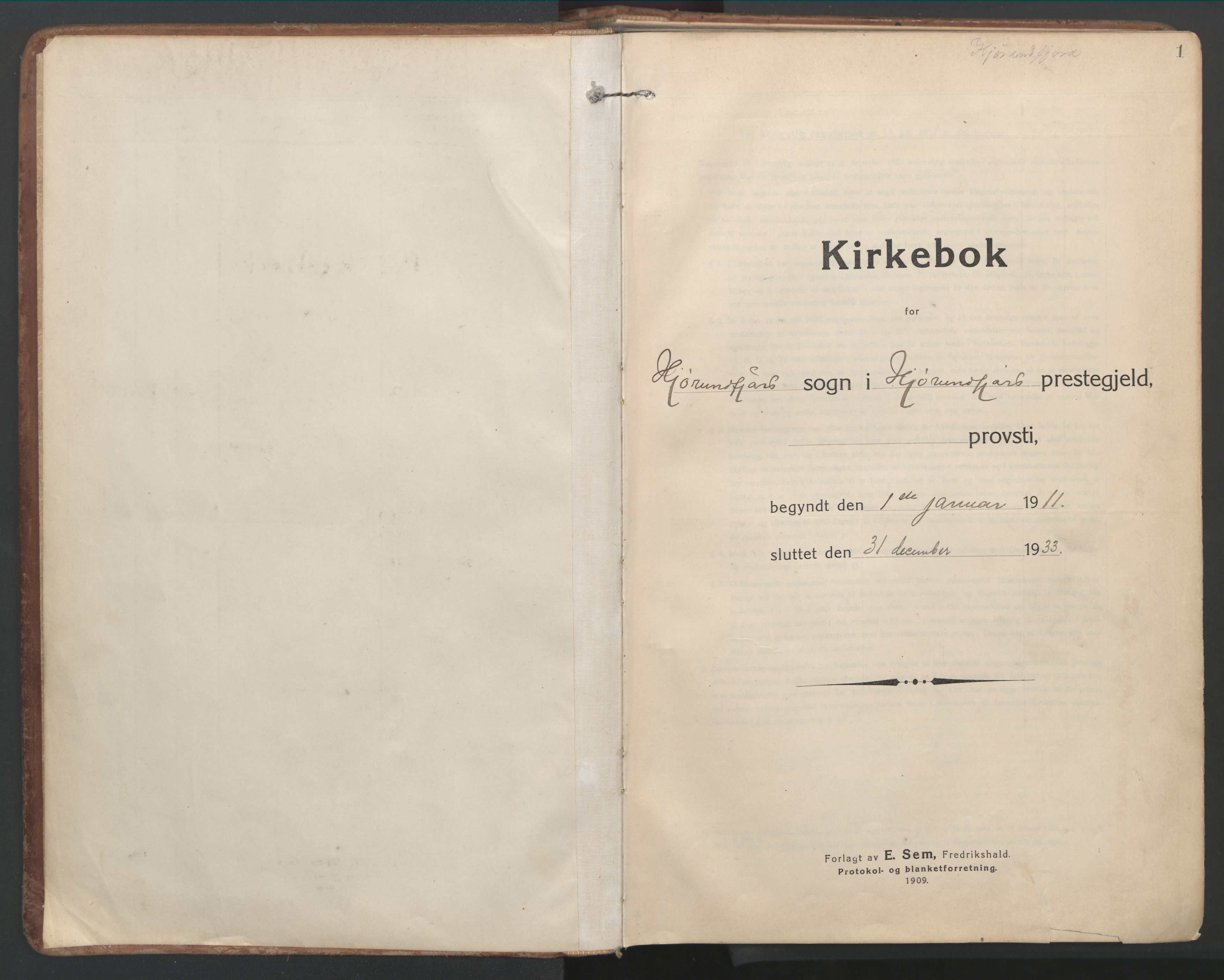 Ministerialprotokoller, klokkerbøker og fødselsregistre - Møre og Romsdal, AV/SAT-A-1454/515/L0212: Parish register (official) no. 515A08, 1911-1935, p. 1