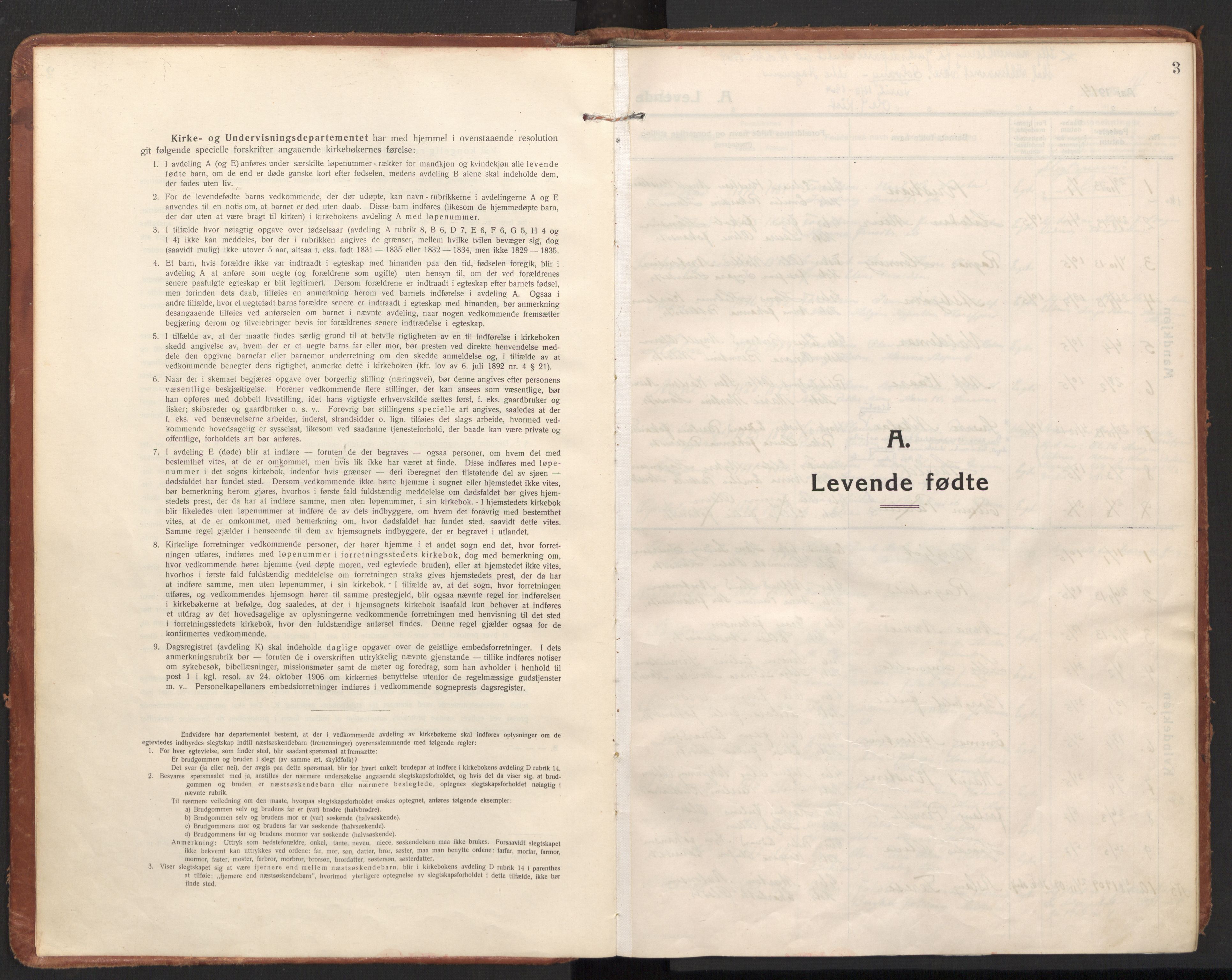 Ministerialprotokoller, klokkerbøker og fødselsregistre - Nordland, SAT/A-1459/811/L0168: Parish register (official) no. 811A05, 1914-1932, p. 3