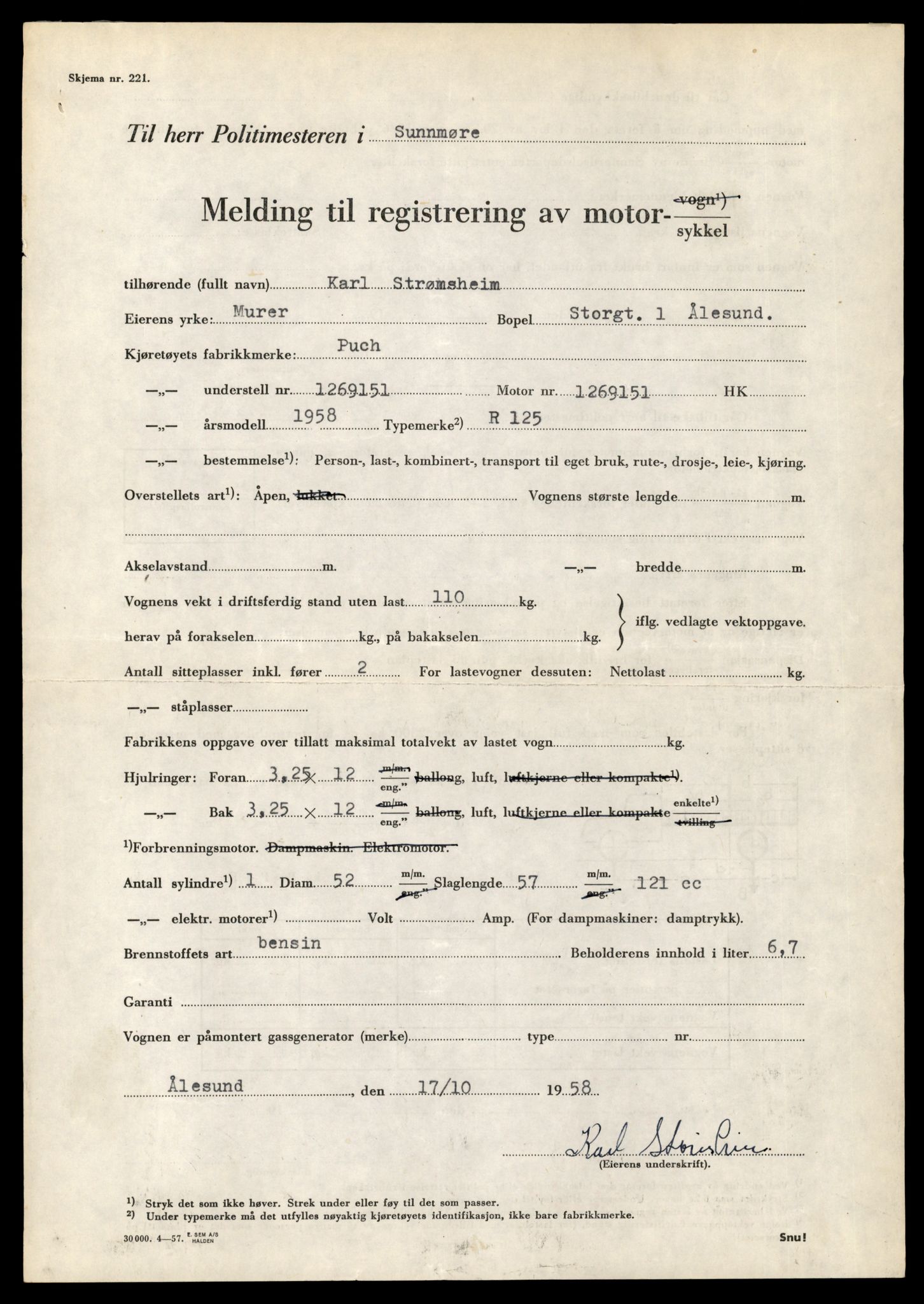 Møre og Romsdal vegkontor - Ålesund trafikkstasjon, AV/SAT-A-4099/F/Fe/L0037: Registreringskort for kjøretøy T 13031 - T 13179, 1927-1998, p. 261