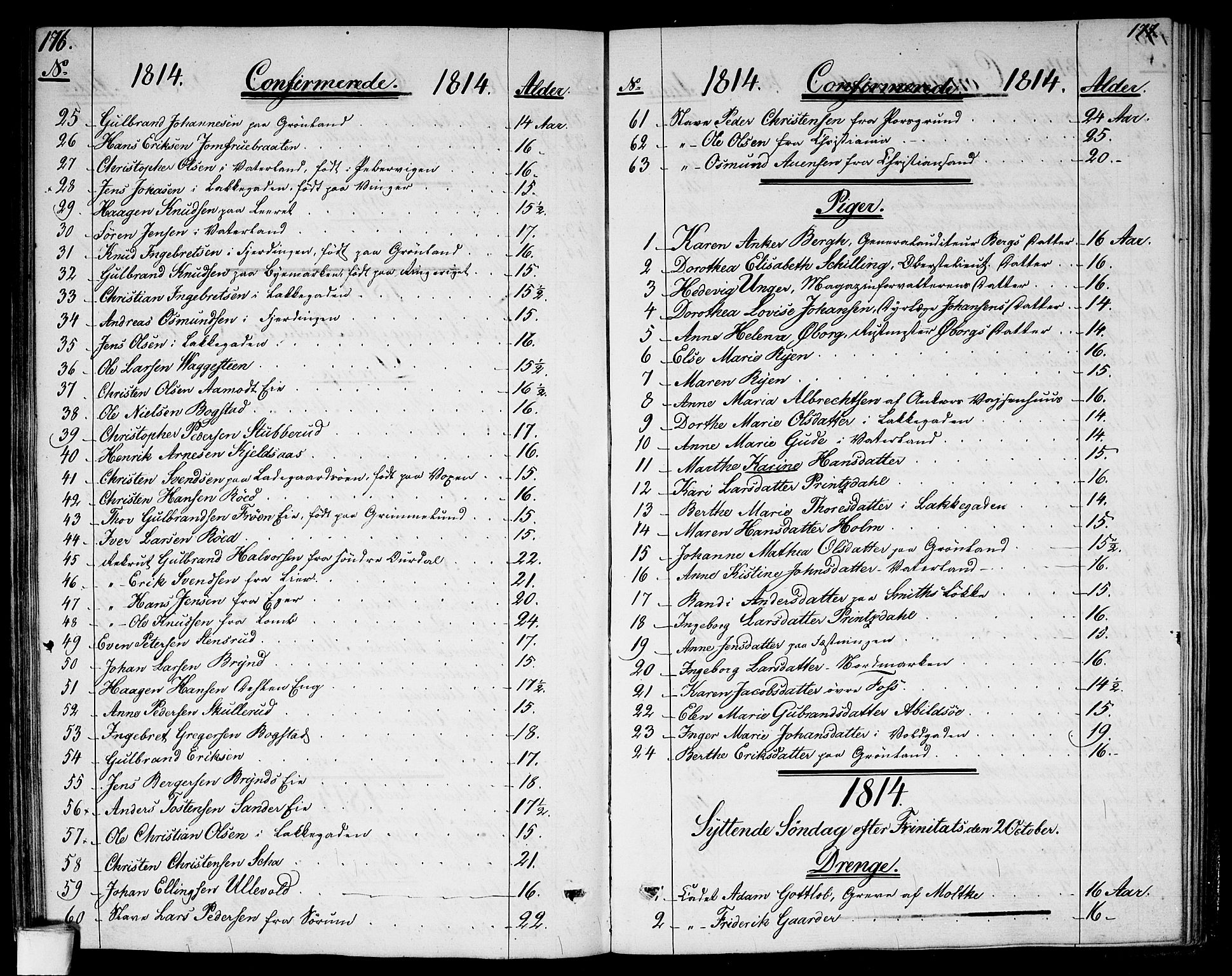 Garnisonsmenigheten Kirkebøker, SAO/A-10846/G/Ga/L0002: Parish register (copy) no. 2, 1810-1814, p. 176-177