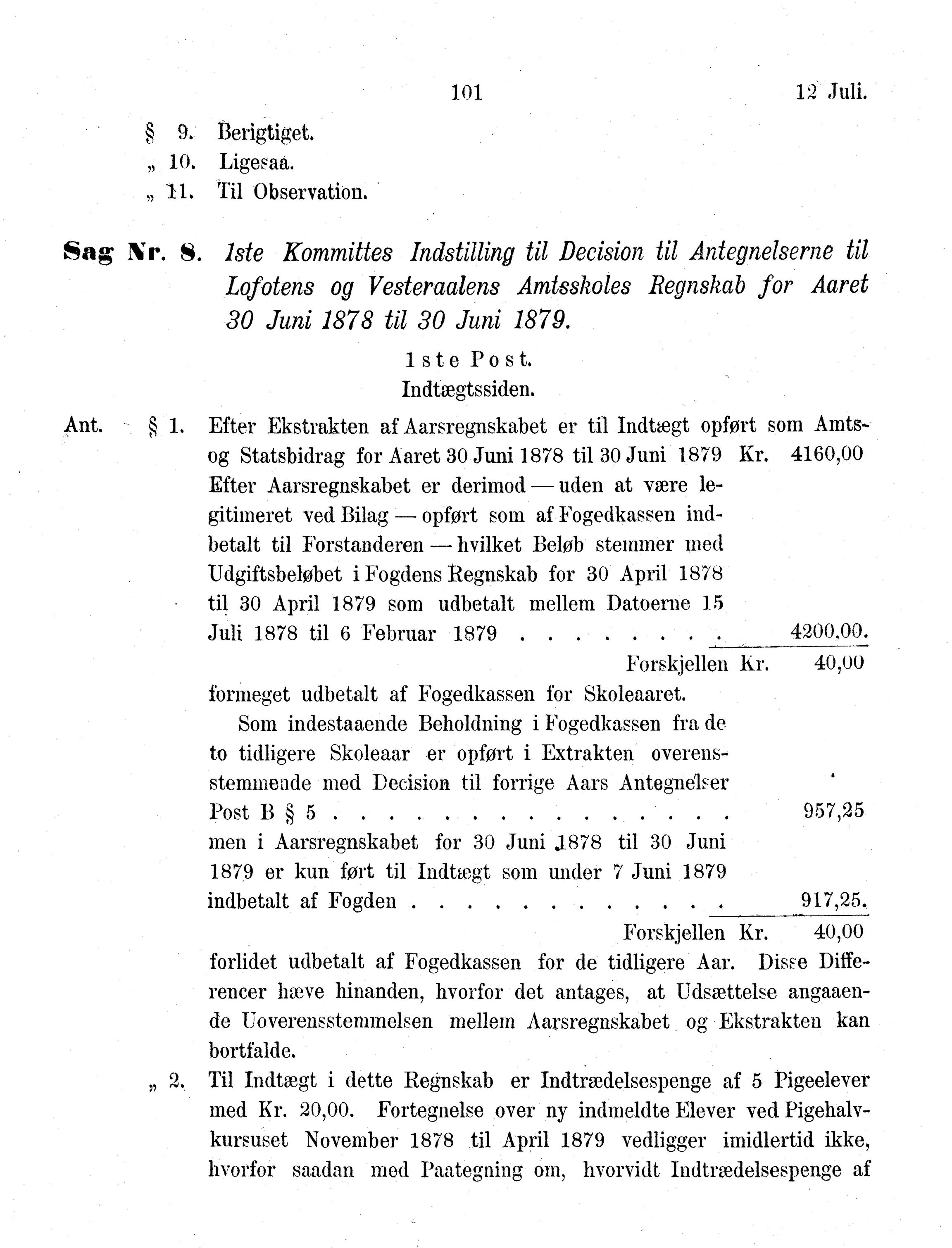 Nordland Fylkeskommune. Fylkestinget, AIN/NFK-17/176/A/Ac/L0013: Fylkestingsforhandlinger 1880, 1880