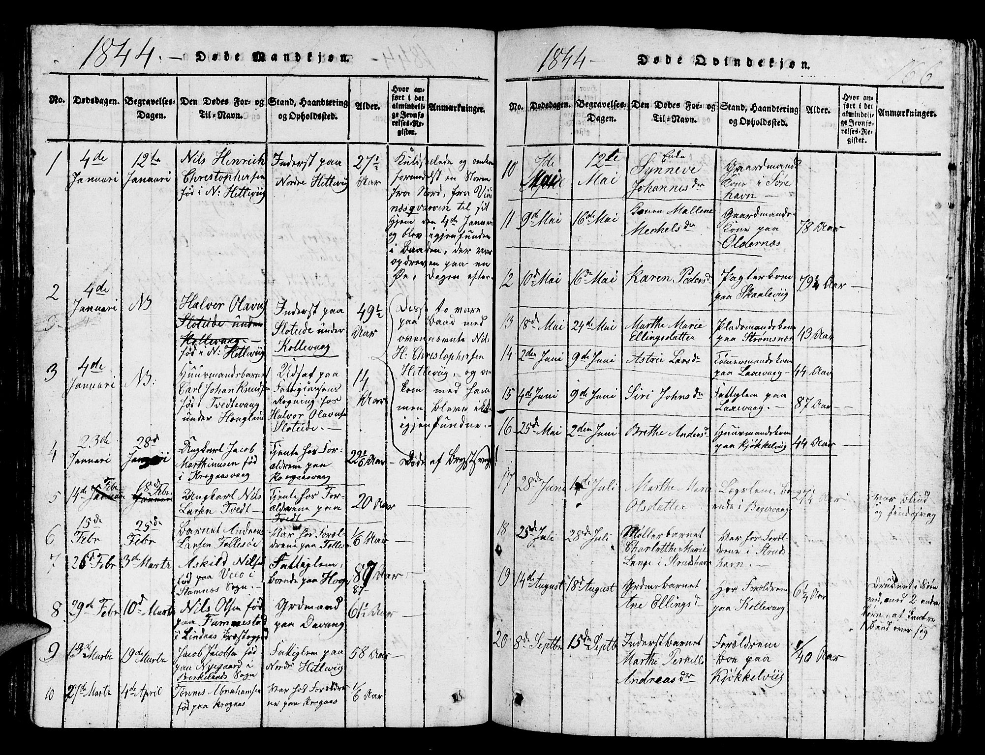 Askøy Sokneprestembete, SAB/A-74101/H/Ha/Hab/Haba/L0002: Parish register (copy) no. A 2, 1815-1846, p. 166