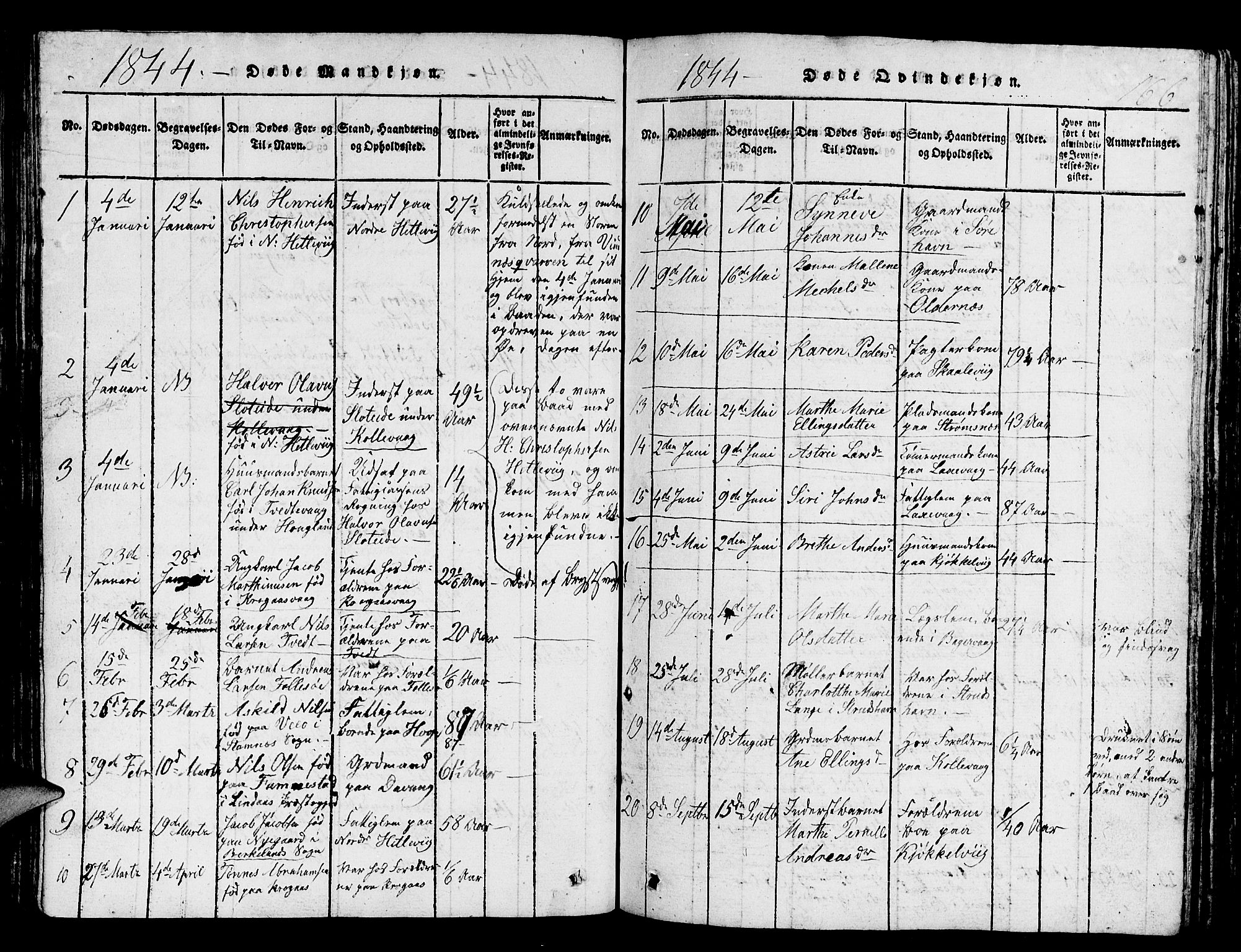 Askøy Sokneprestembete, AV/SAB-A-74101/H/Ha/Hab/Haba/L0002: Parish register (copy) no. A 2, 1815-1846, p. 166