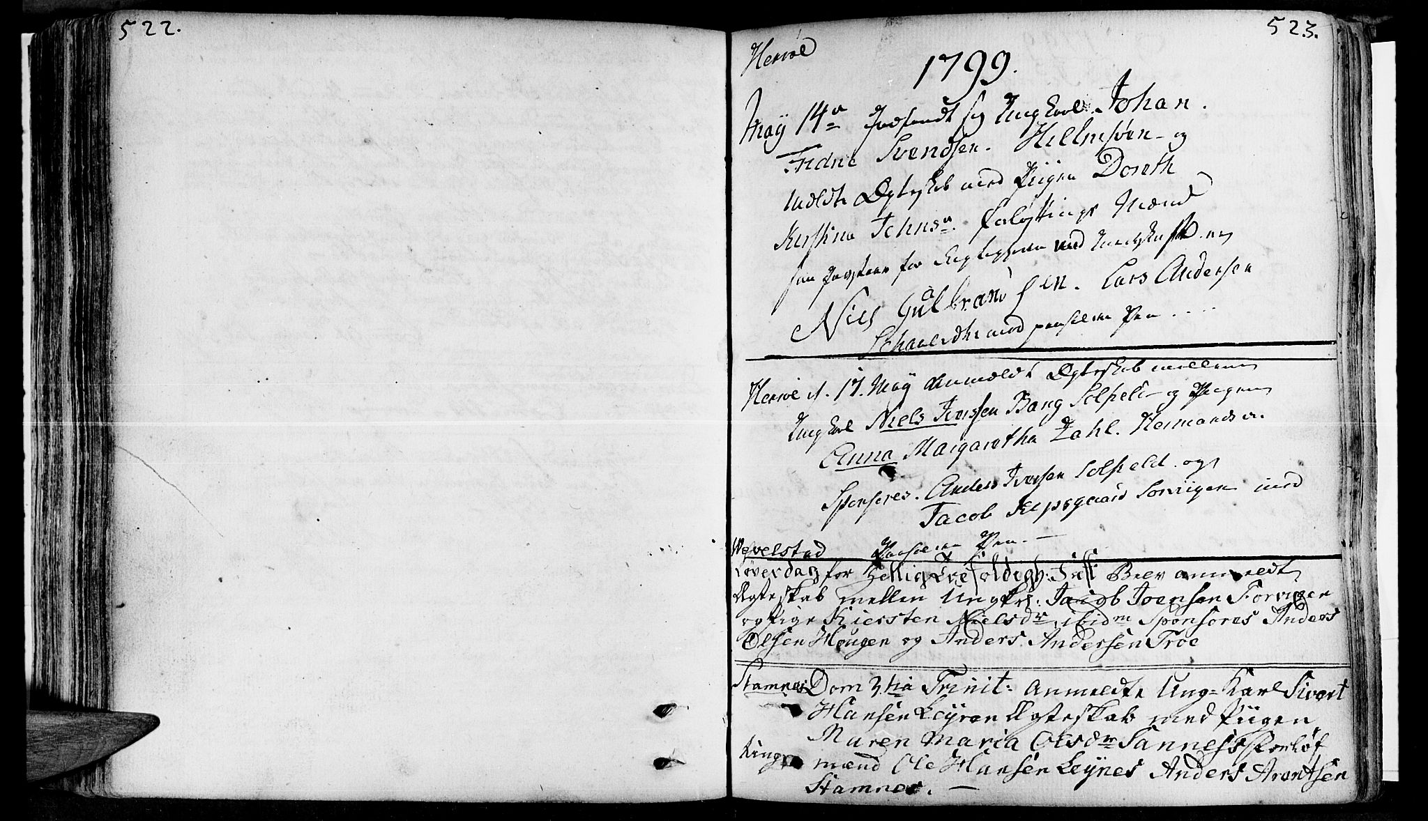 Ministerialprotokoller, klokkerbøker og fødselsregistre - Nordland, AV/SAT-A-1459/830/L0436: Parish register (official) no. 830A05 /1, 1737-1804, p. 522-523