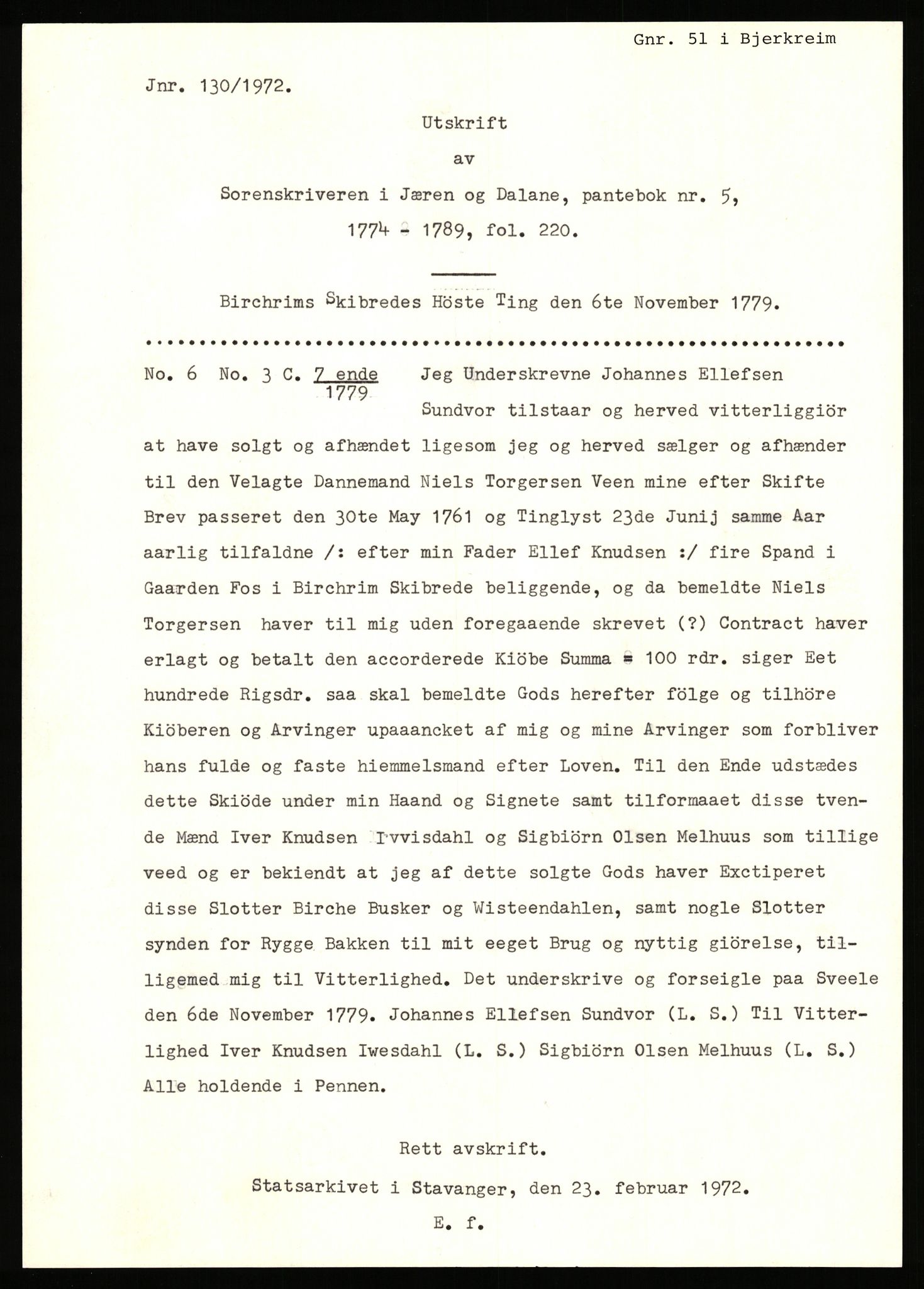 Statsarkivet i Stavanger, AV/SAST-A-101971/03/Y/Yj/L0022: Avskrifter sortert etter gårdsnavn: Foss - Frøiland i Hetland, 1750-1930, p. 4