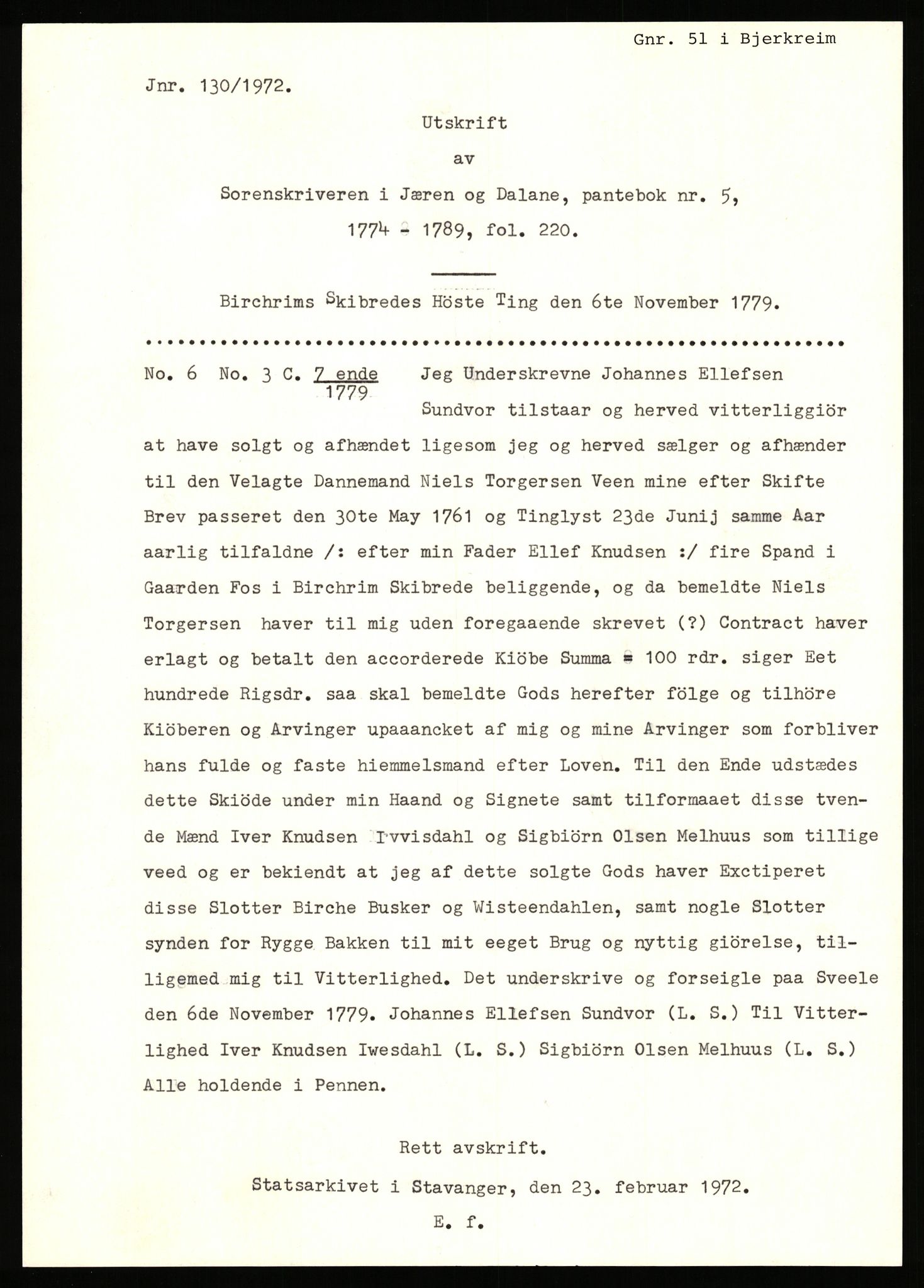 Statsarkivet i Stavanger, SAST/A-101971/03/Y/Yj/L0022: Avskrifter sortert etter gårdsnavn: Foss - Frøiland i Hetland, 1750-1930, p. 4