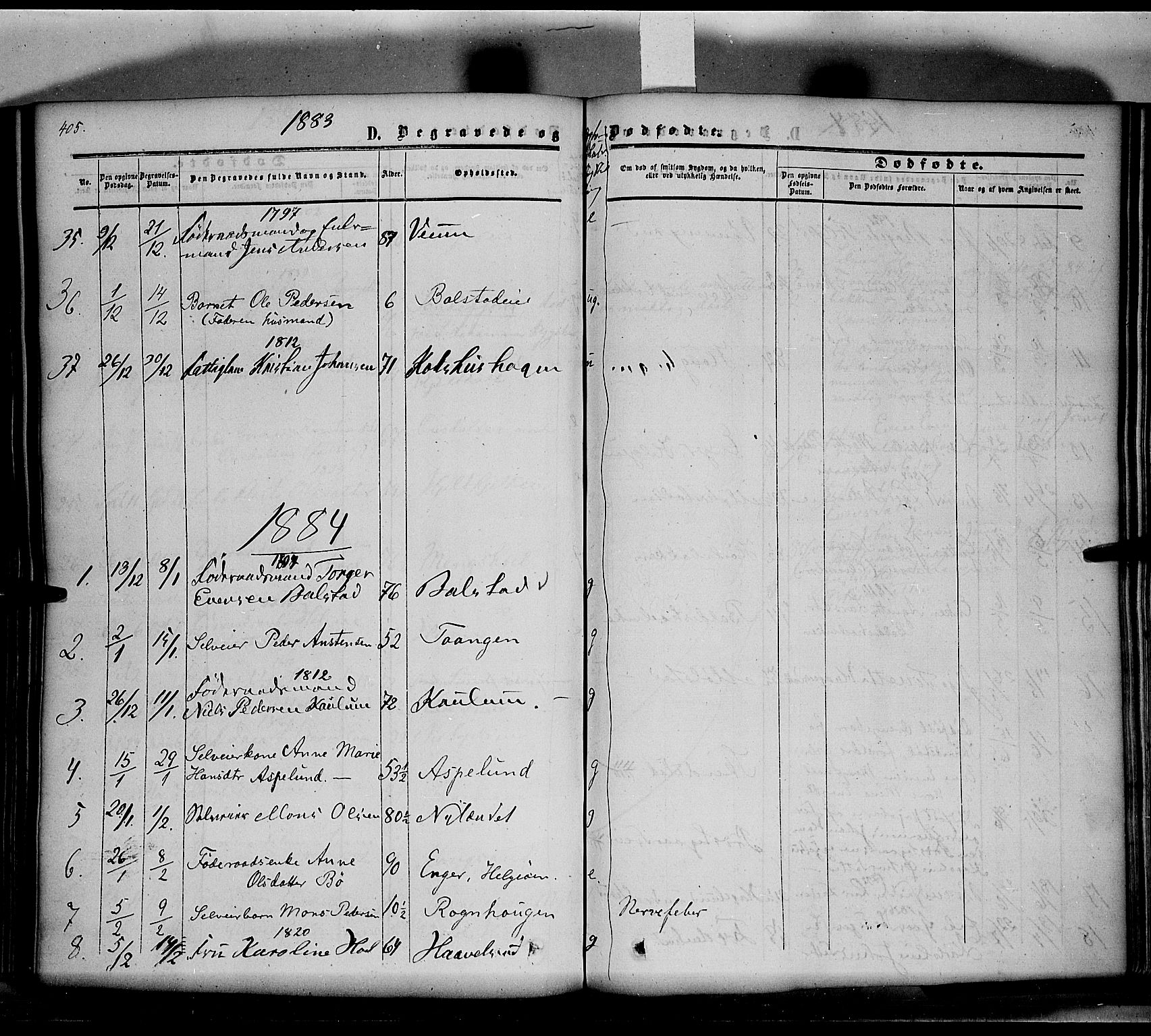 Nes prestekontor, Hedmark, SAH/PREST-020/K/Ka/L0004: Parish register (official) no. 4, 1852-1886, p. 405