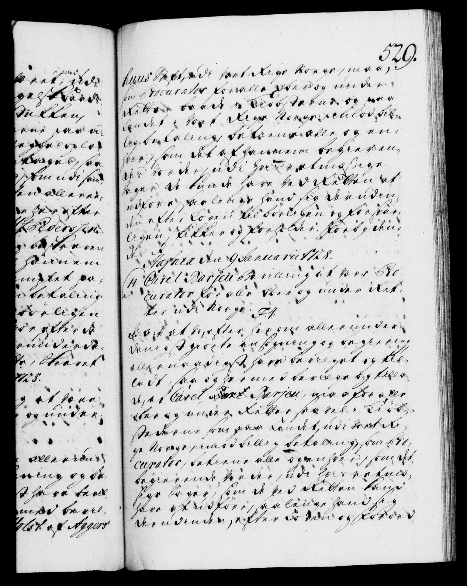 Danske Kanselli 1572-1799, AV/RA-EA-3023/F/Fc/Fca/Fcaa/L0025: Norske registre, 1726-1728, p. 529a