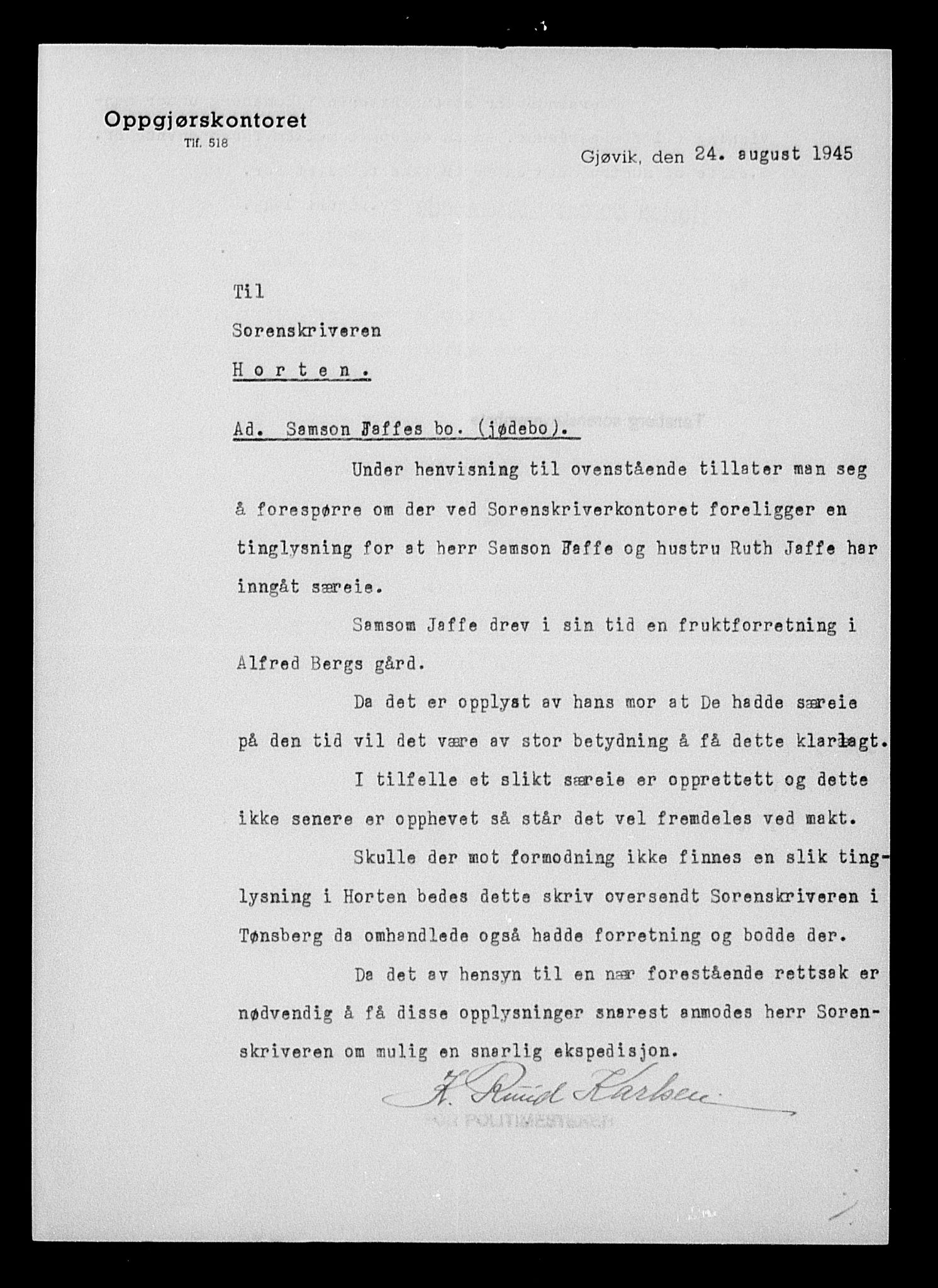 Justisdepartementet, Tilbakeføringskontoret for inndratte formuer, AV/RA-S-1564/H/Hc/Hcd/L1000: --, 1945-1947, p. 673