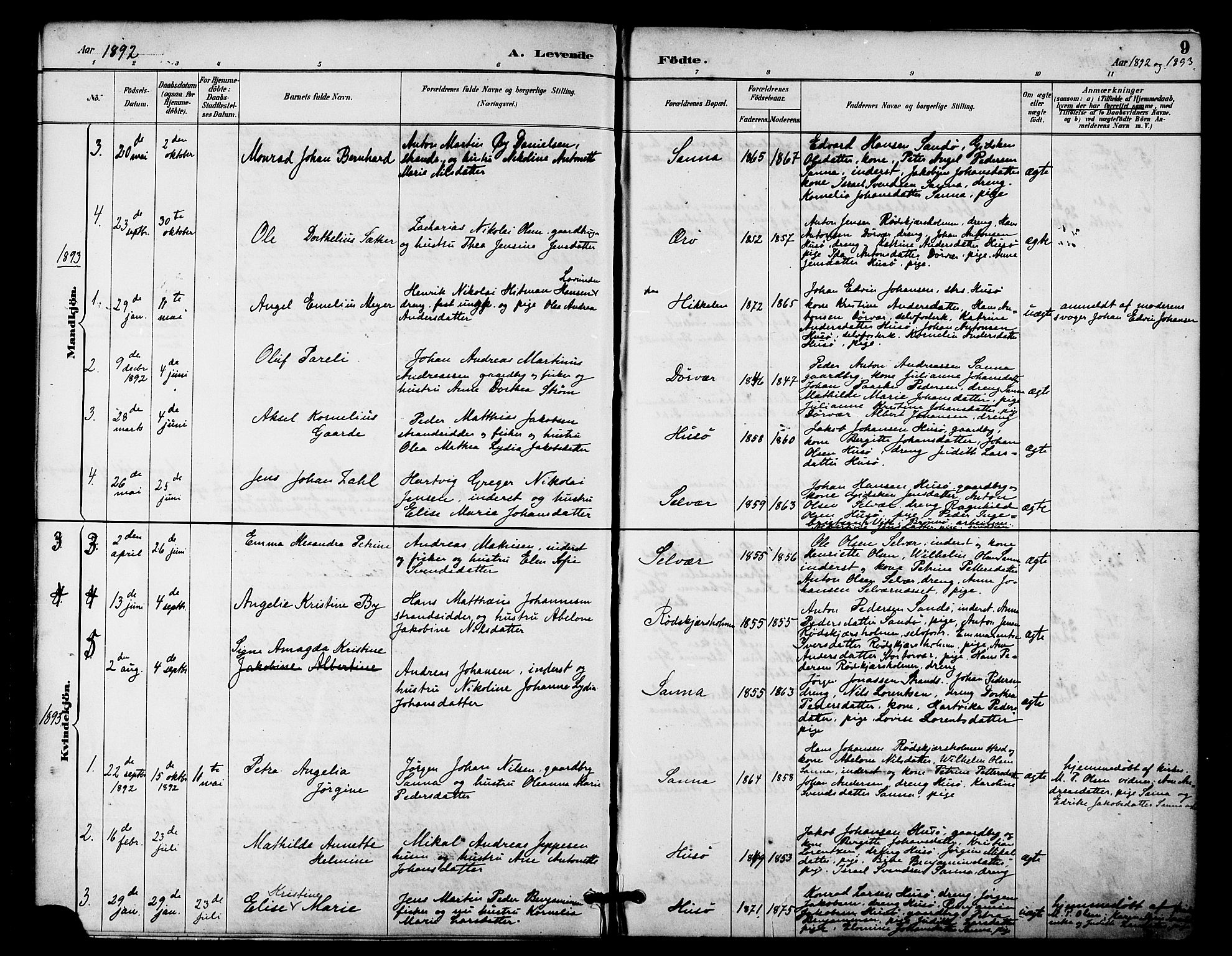 Ministerialprotokoller, klokkerbøker og fødselsregistre - Nordland, AV/SAT-A-1459/840/L0580: Parish register (official) no. 840A02, 1887-1909, p. 9