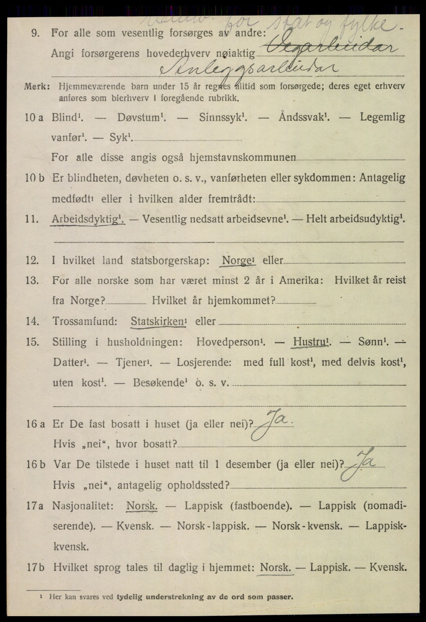 SAT, 1920 census for Frosta, 1920, p. 4763