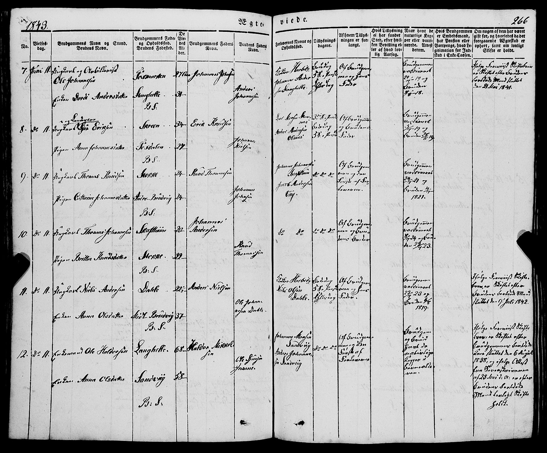 Haus sokneprestembete, SAB/A-75601/H/Haa: Parish register (official) no. A 15, 1838-1847, p. 266