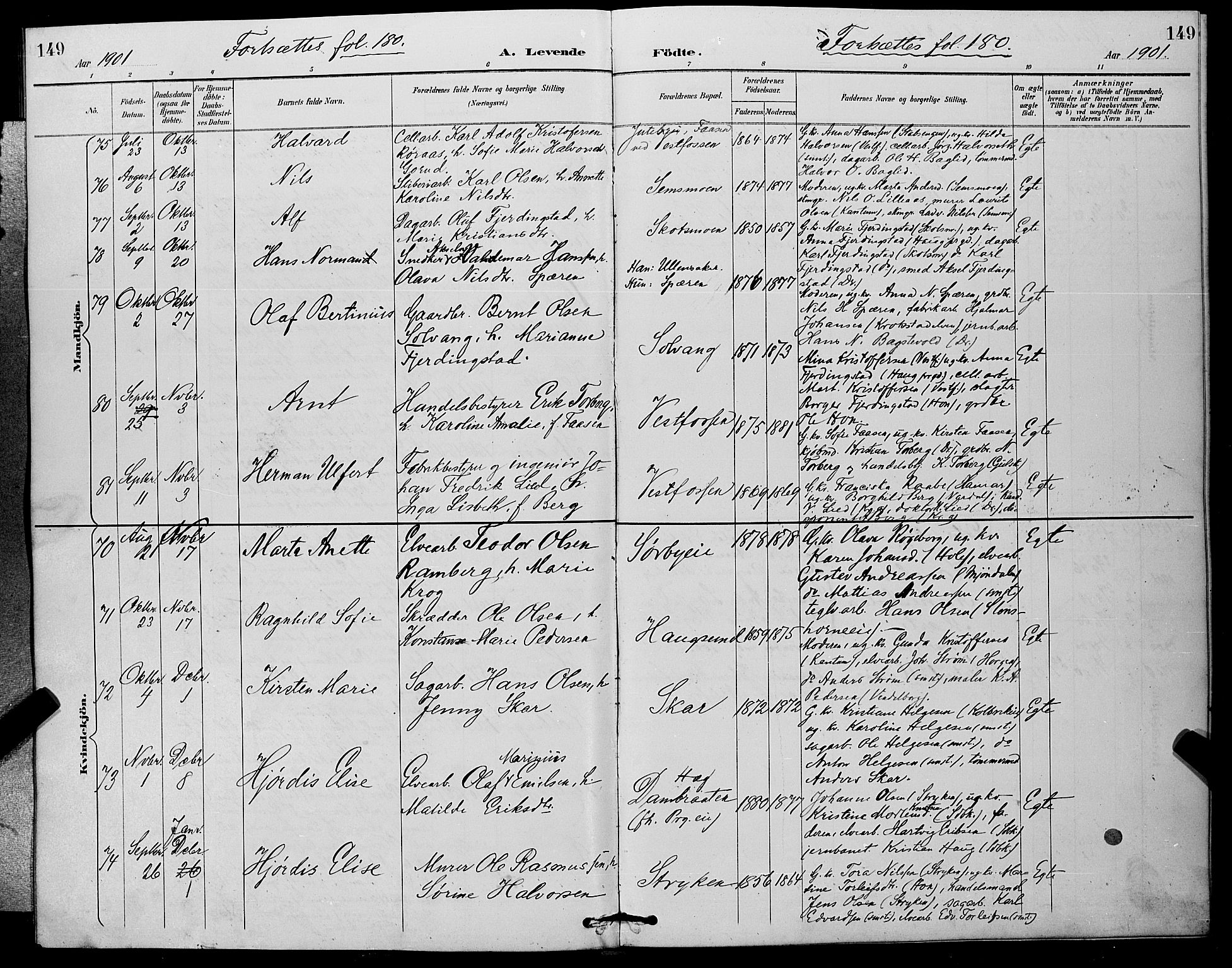 Eiker kirkebøker, SAKO/A-4/G/Ga/L0007: Parish register (copy) no. I 7, 1893-1902, p. 149